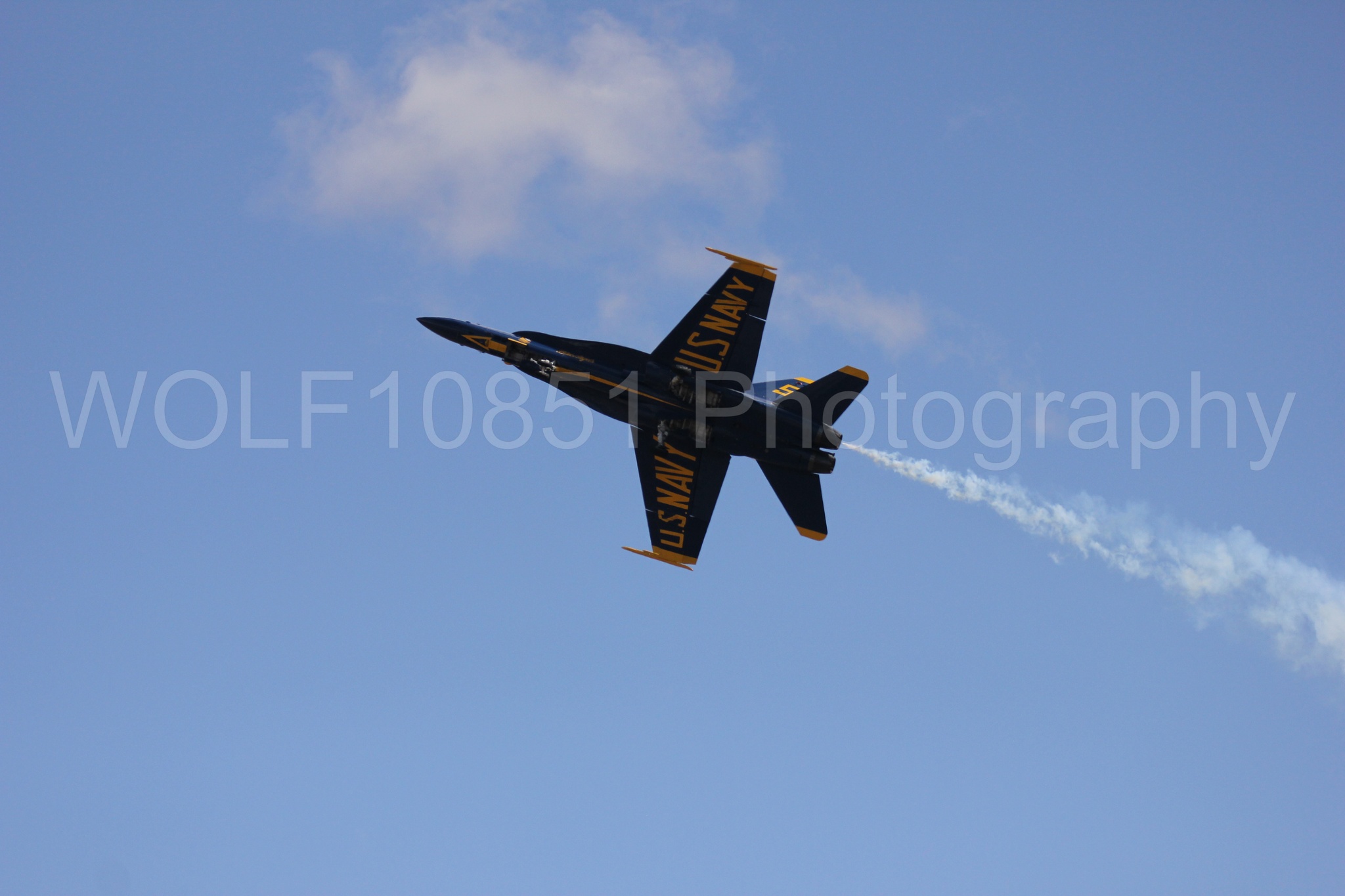 Aviation photography by WOLF10851 featuring F-18 Hornet, Blue Angels, California Capital Airshow 2016, Blue and Gold.