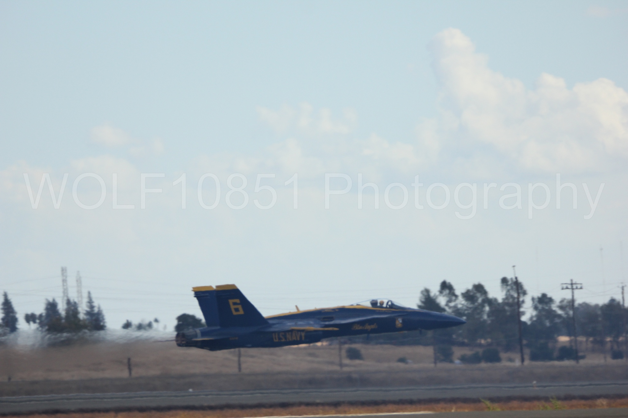 Aviation photography by WOLF10851 featuring F-18 Hornet, Blue Angels, California Capital Airshow 2016, Blue and Gold.