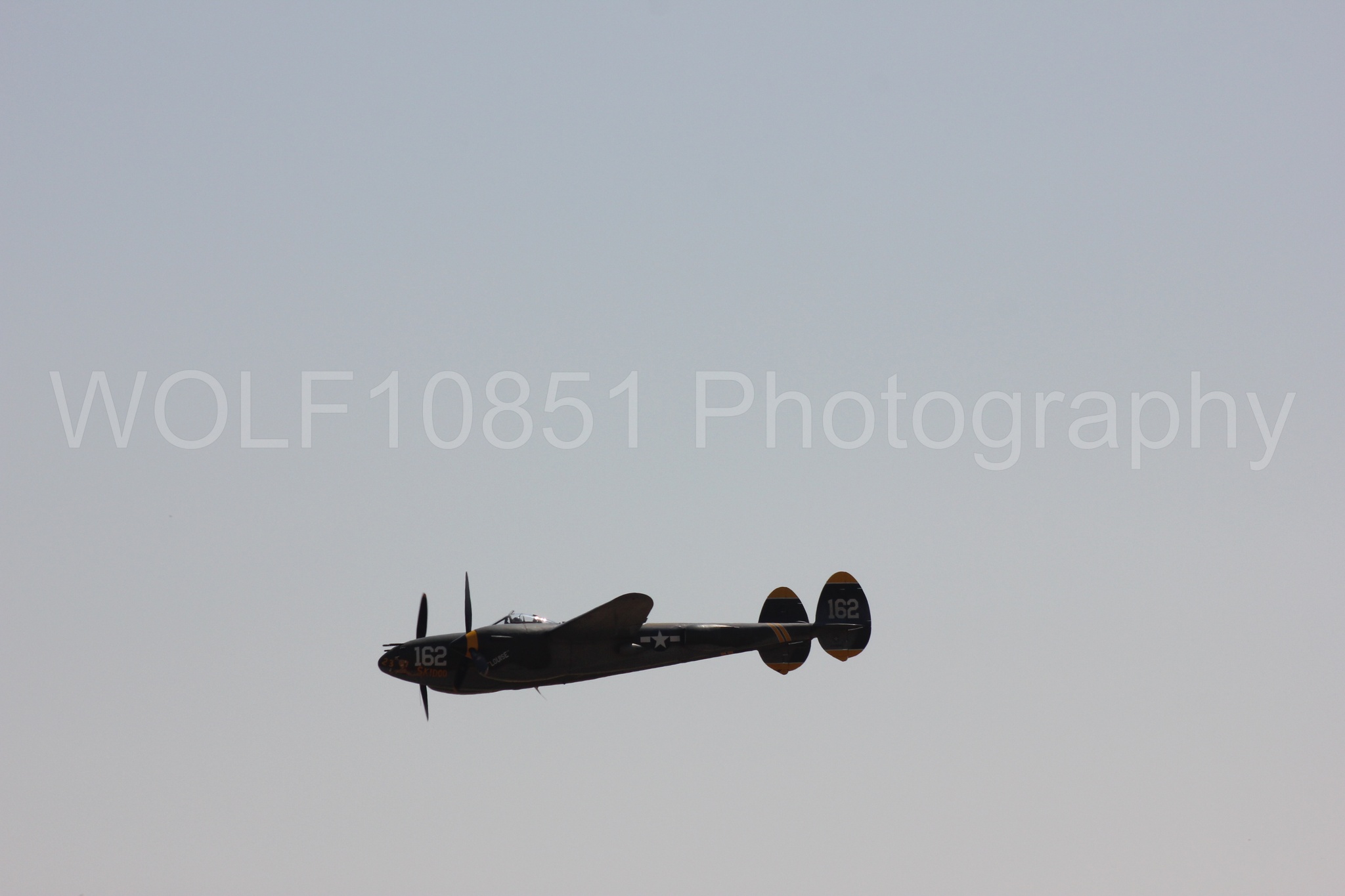 Aviation photography by WOLF10851 featuring P-38 Lightning, 23 Skidoo, California Capital Airshow 2017.