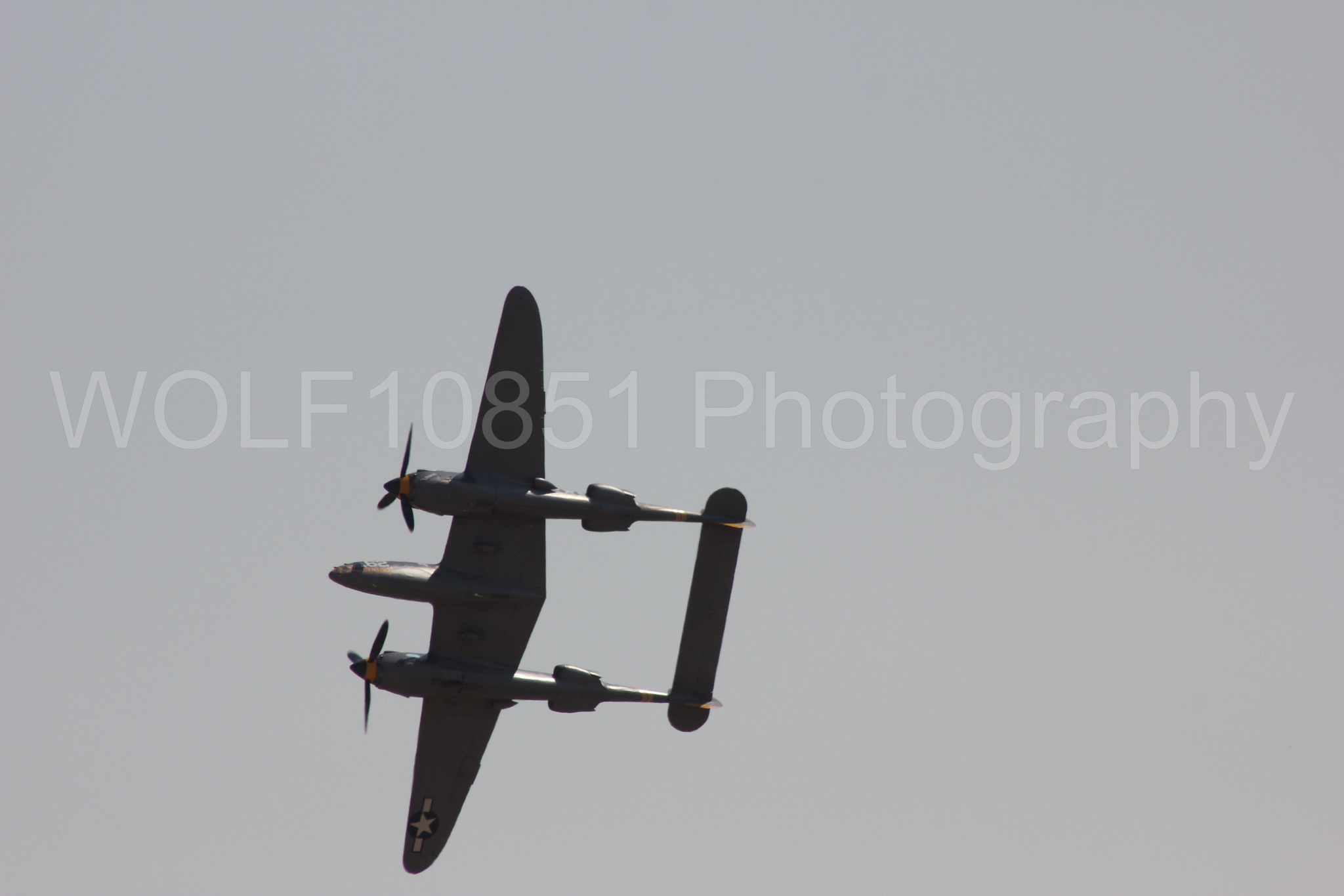 Aviation photography by WOLF10851 featuring P-38 Lightning, 23 Skidoo, California Capital Airshow 2017.