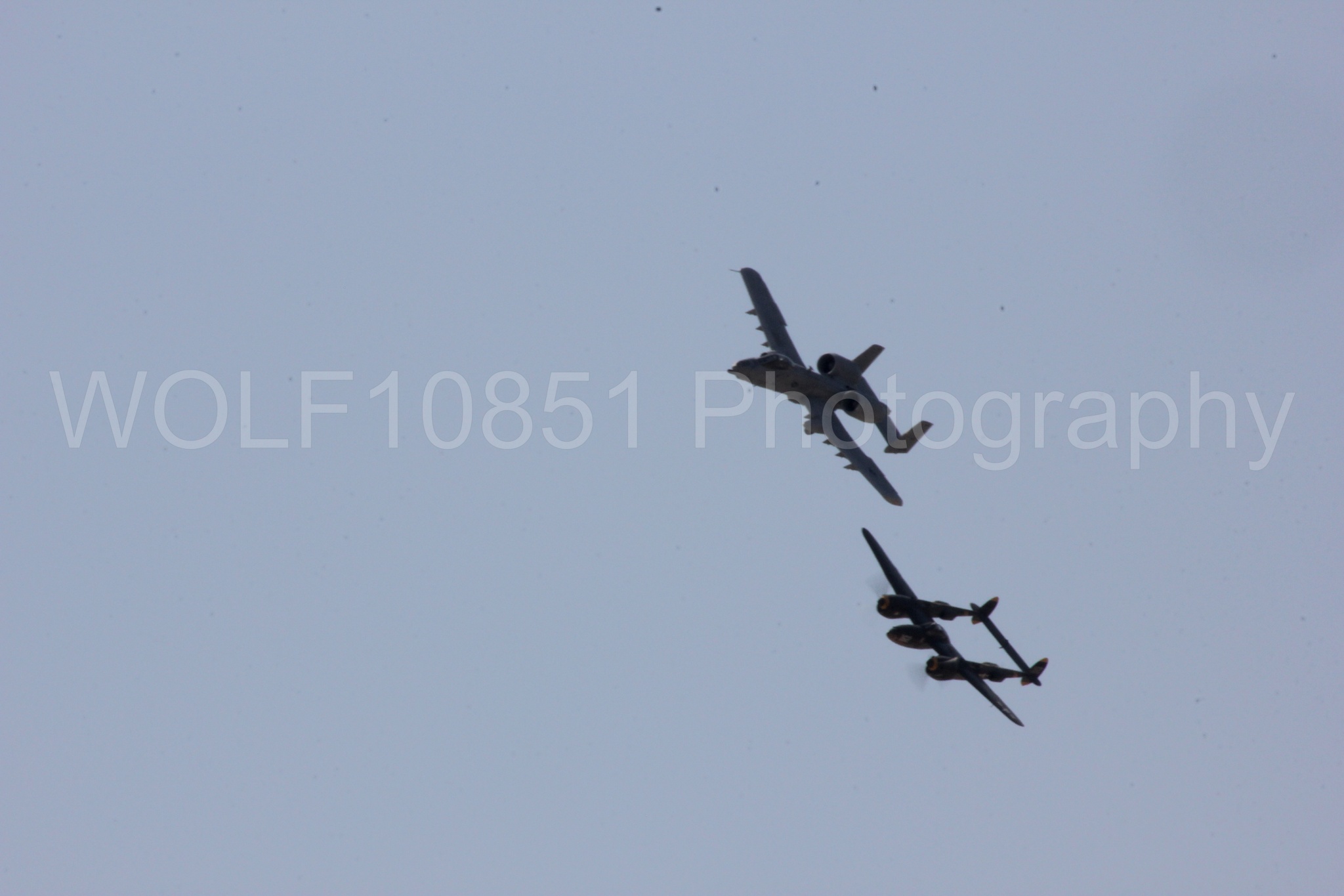 Aviation photography by WOLF10851 featuring P-38 Lightning, A-10 Warthog, 23 Skidoo, California Capital Airshow 2017.