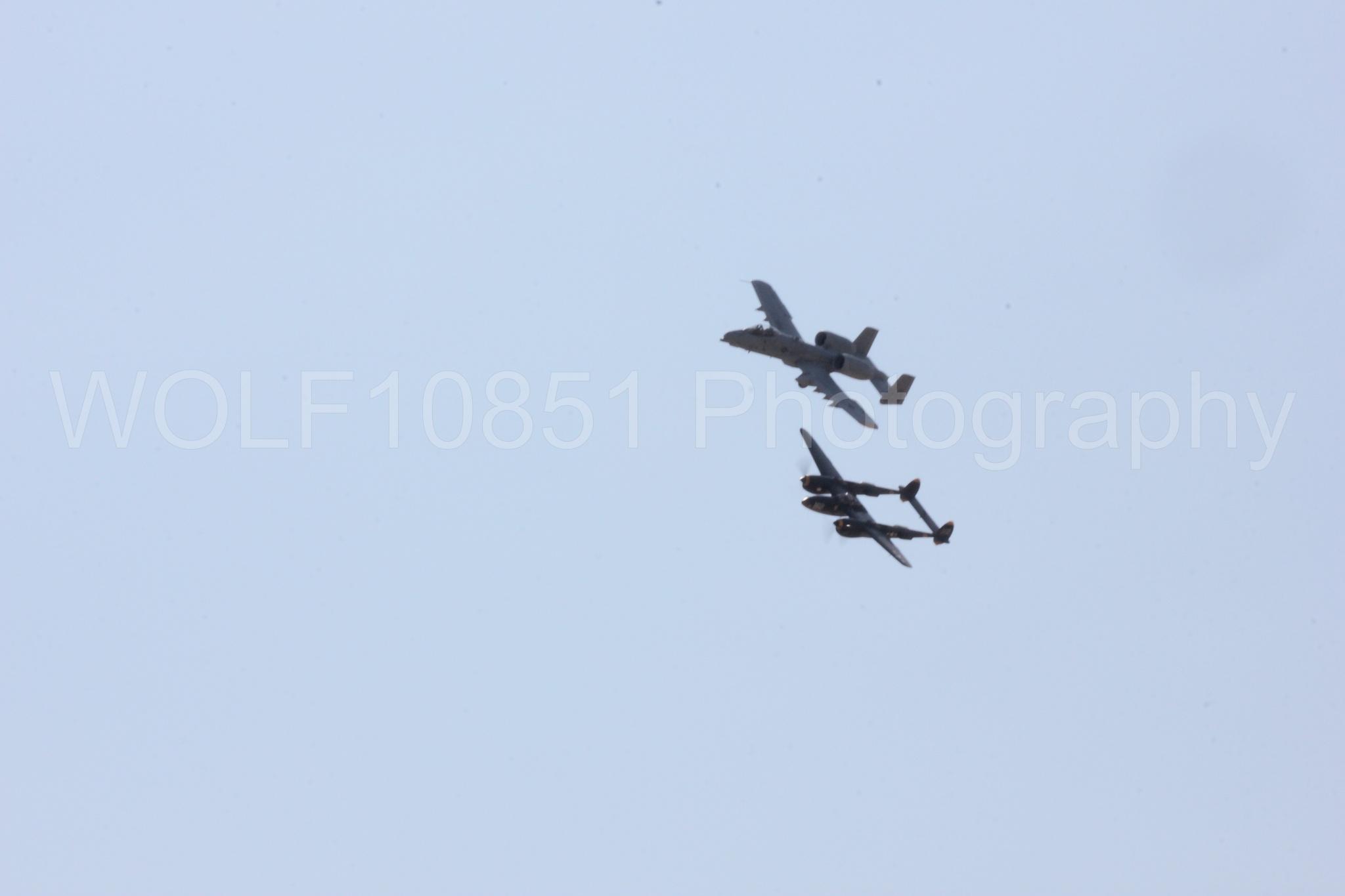 Aviation photography by WOLF10851 featuring P-38 Lightning, A-10 Warthog, 23 Skidoo, California Capital Airshow 2017.