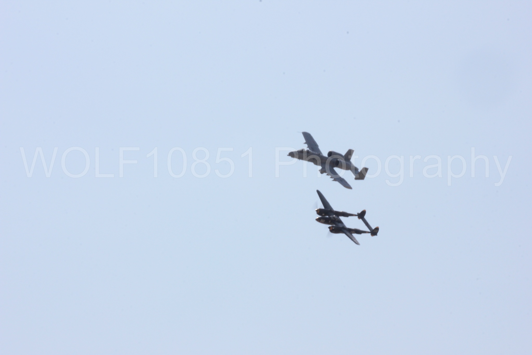 Aviation photography by WOLF10851 featuring P-38 Lightning, A-10 Warthog, 23 Skidoo, California Capital Airshow 2017.