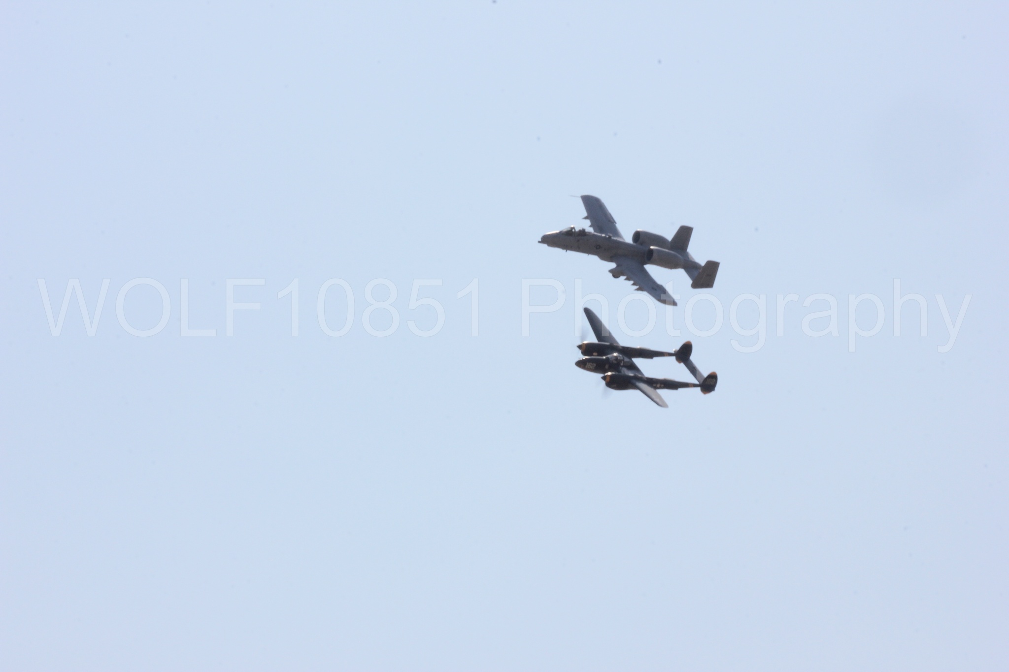 Aviation photography by WOLF10851 featuring P-38 Lightning, A-10 Warthog, 23 Skidoo, California Capital Airshow 2017.