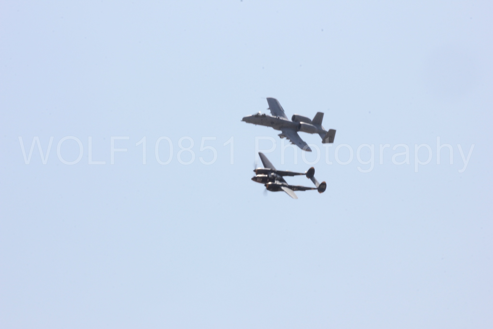 Aviation photography by WOLF10851 featuring P-38 Lightning, A-10 Warthog, 23 Skidoo, California Capital Airshow 2017.