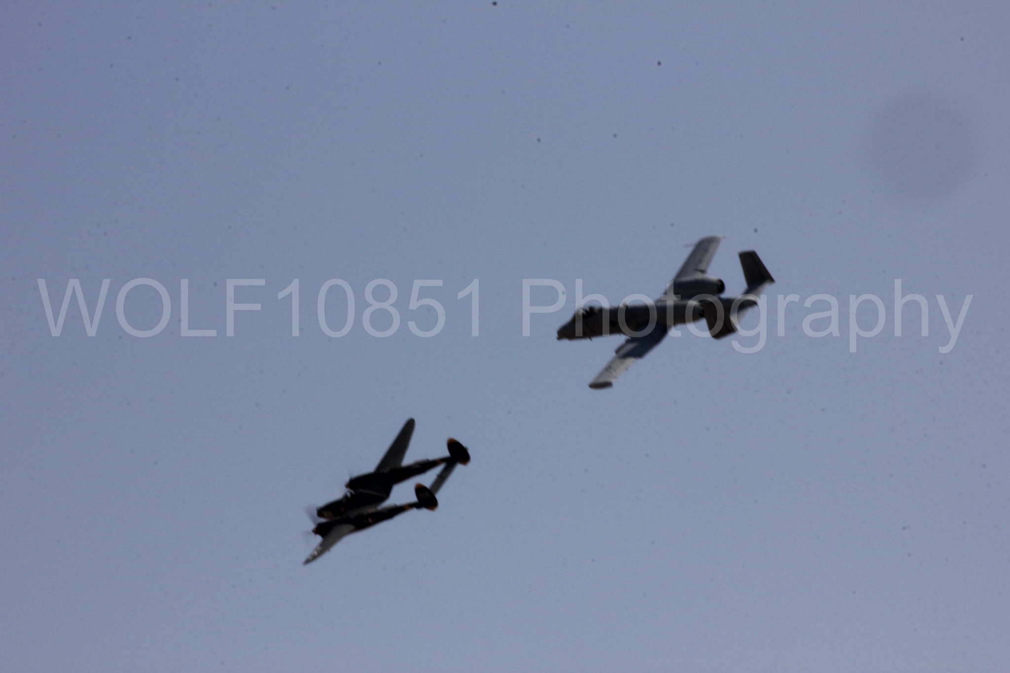 Aviation photography by WOLF10851 featuring P-38 Lightning, A-10 Warthog, 23 Skidoo, California Capital Airshow 2017.