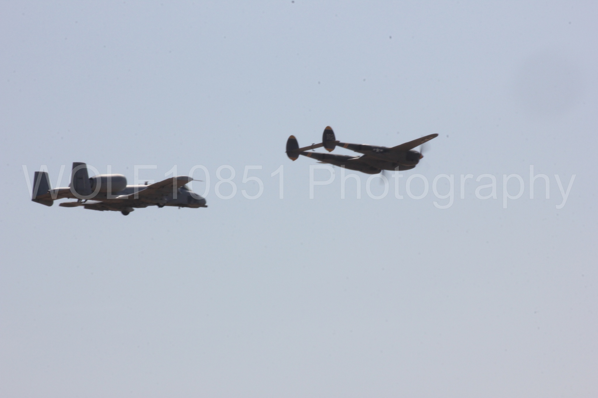 Aviation photography by WOLF10851 featuring P-38 Lightning, A-10 Warthog, 23 Skidoo, California Capital Airshow 2017.