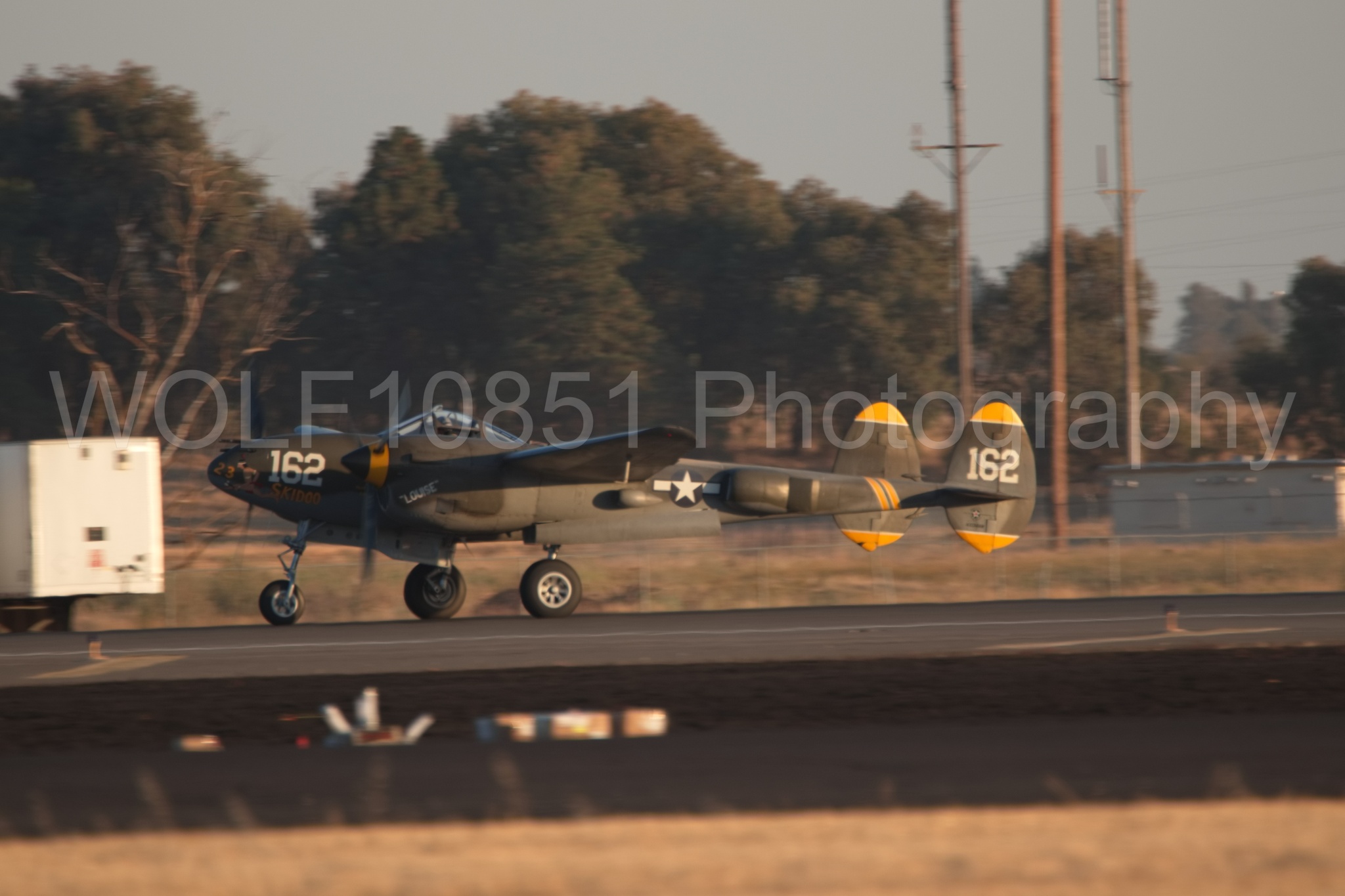 Aviation photography by WOLF10851 featuring P-38 Lightning, 23 Skidoo, California Capital Airshow 2018.