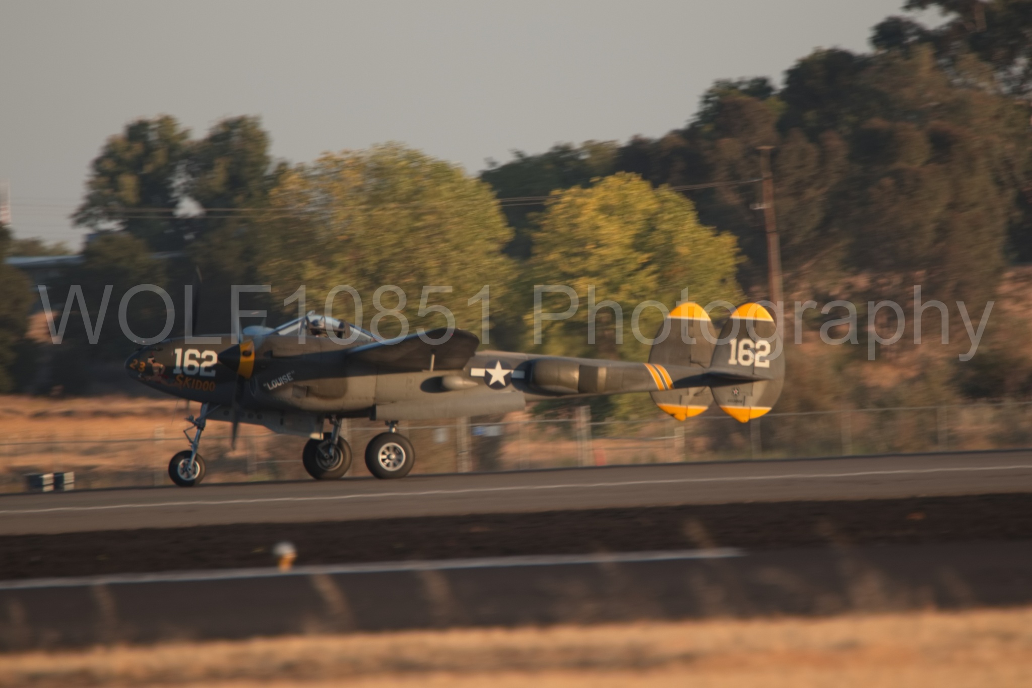 Aviation photography by WOLF10851 featuring P-38 Lightning, 23 Skidoo, California Capital Airshow 2018.
