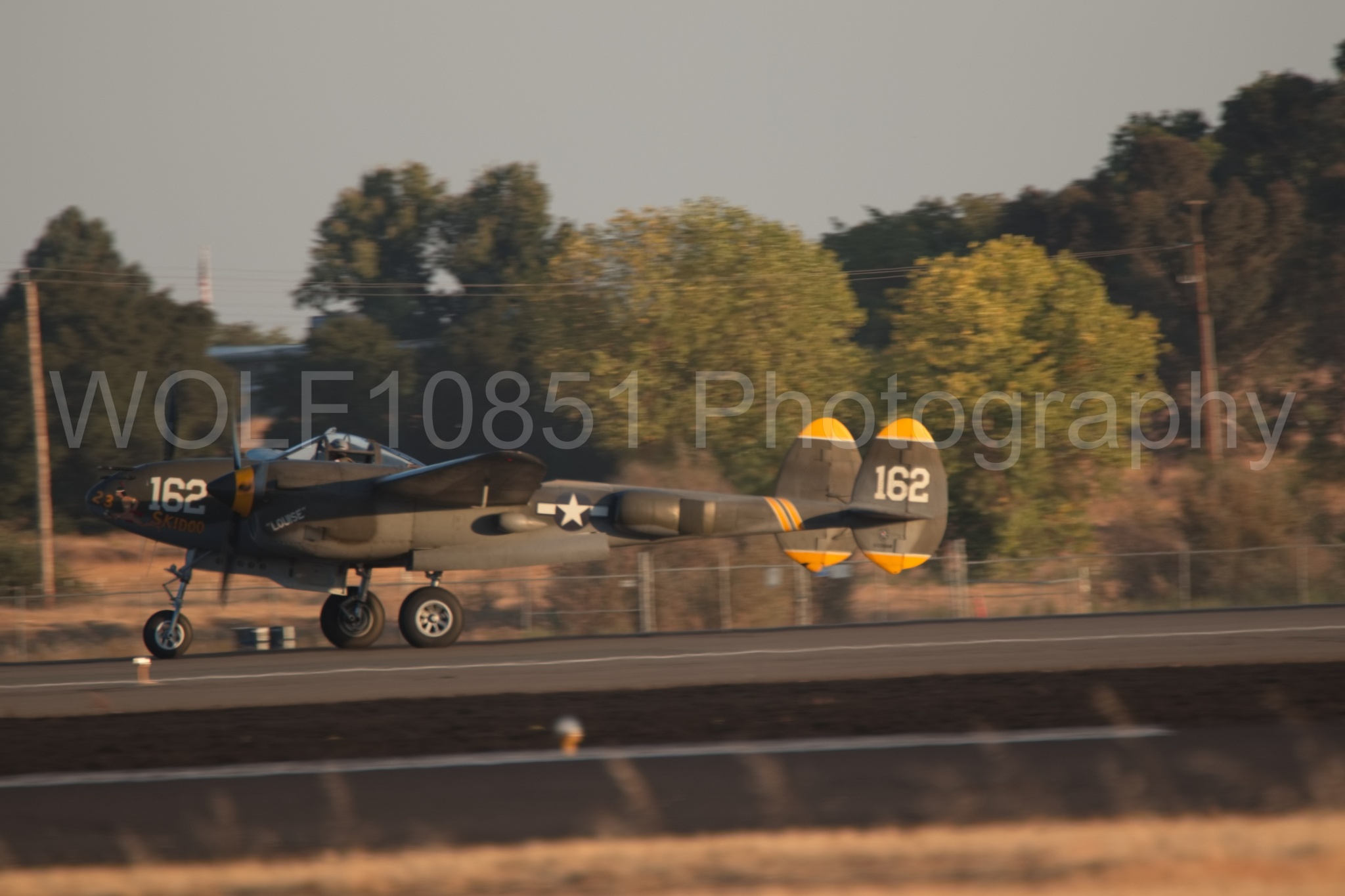 Aviation photography by WOLF10851 featuring P-38 Lightning, 23 Skidoo, California Capital Airshow 2018.