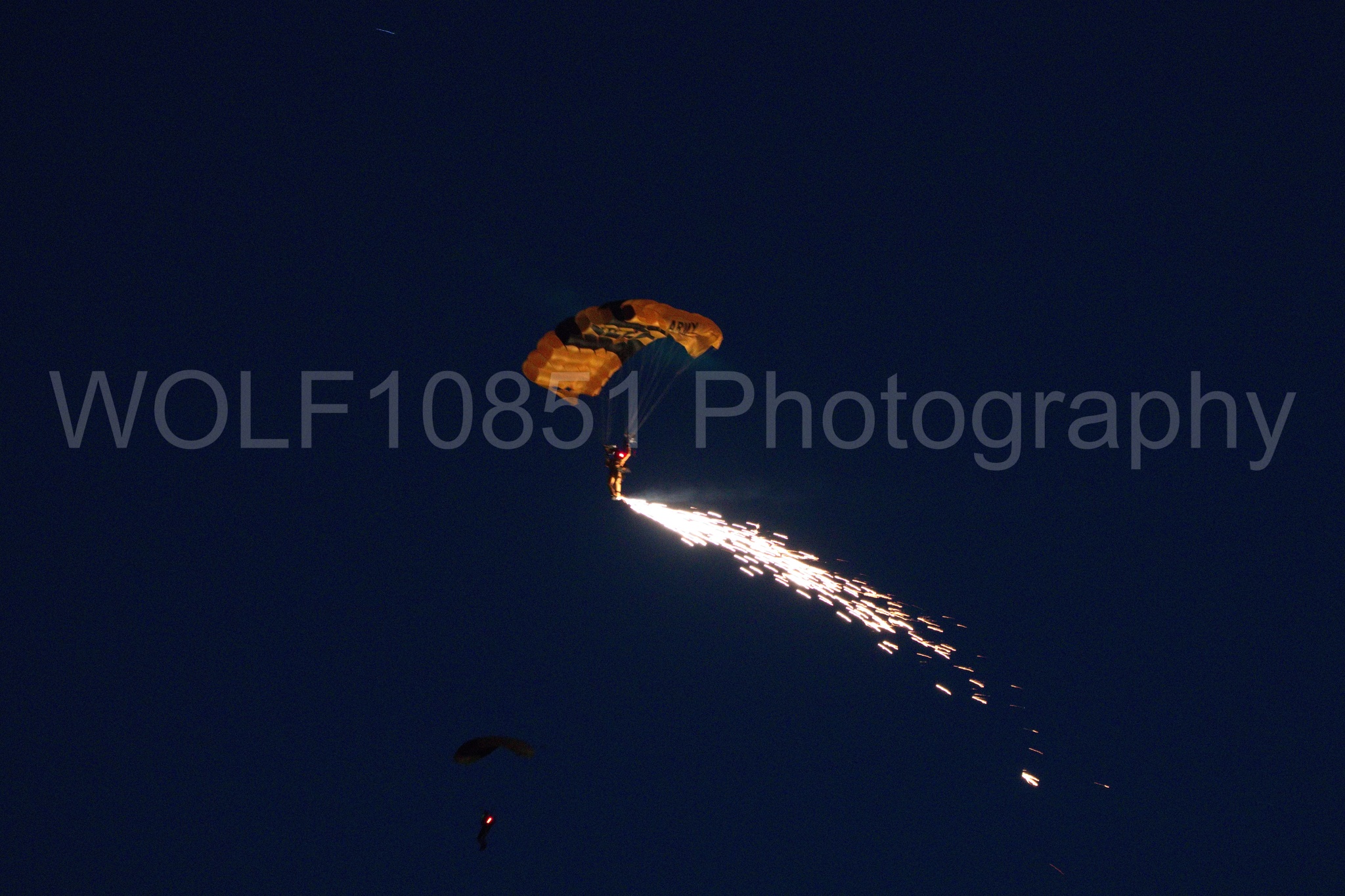 Aviation photography by WOLF10851 featuring Golden Knights, California Capital Airshow 2018, Night time Air Show.