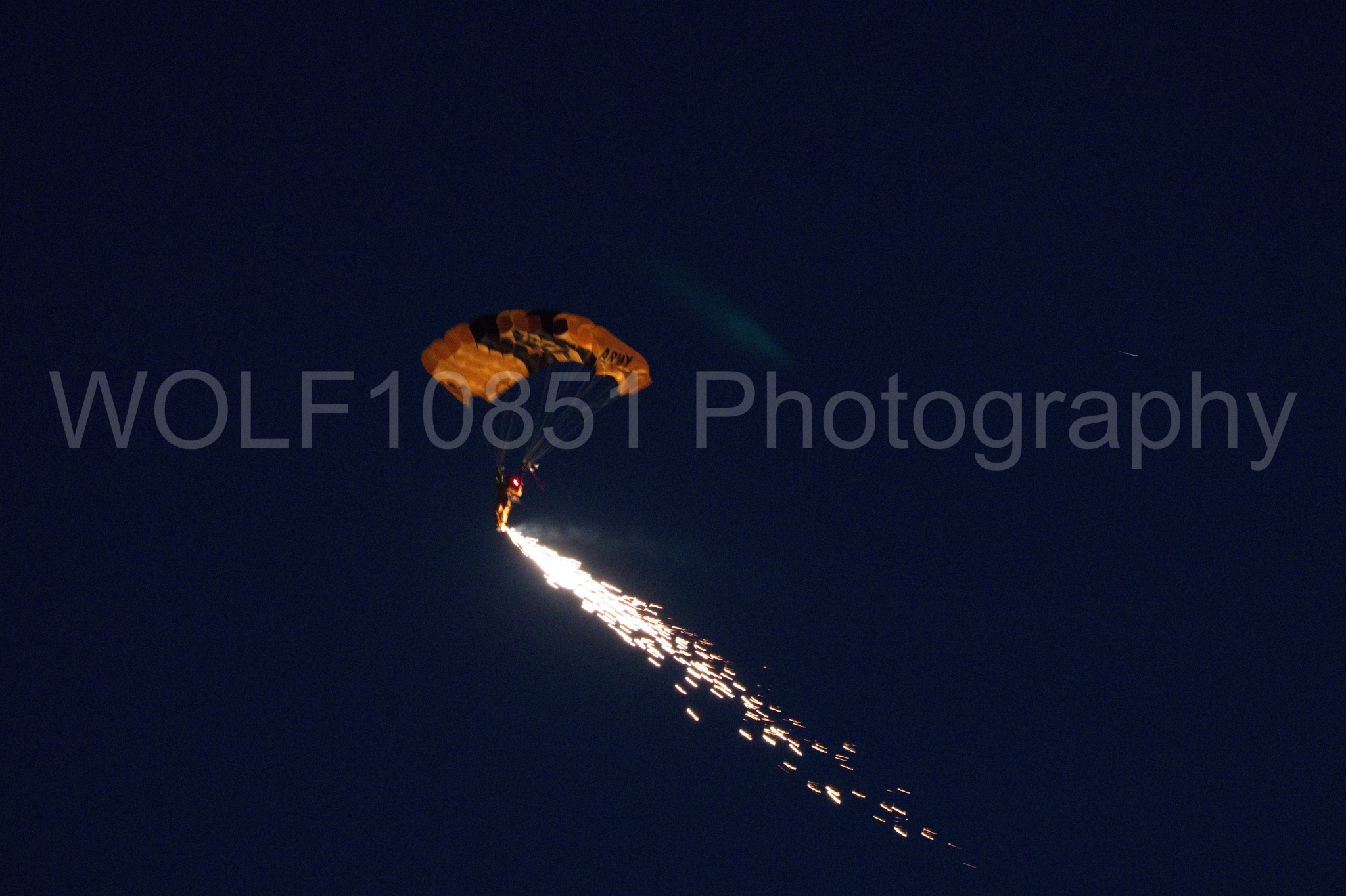 Aviation photography by WOLF10851 featuring Golden Knights, California Capital Airshow 2018, Night time Air Show.