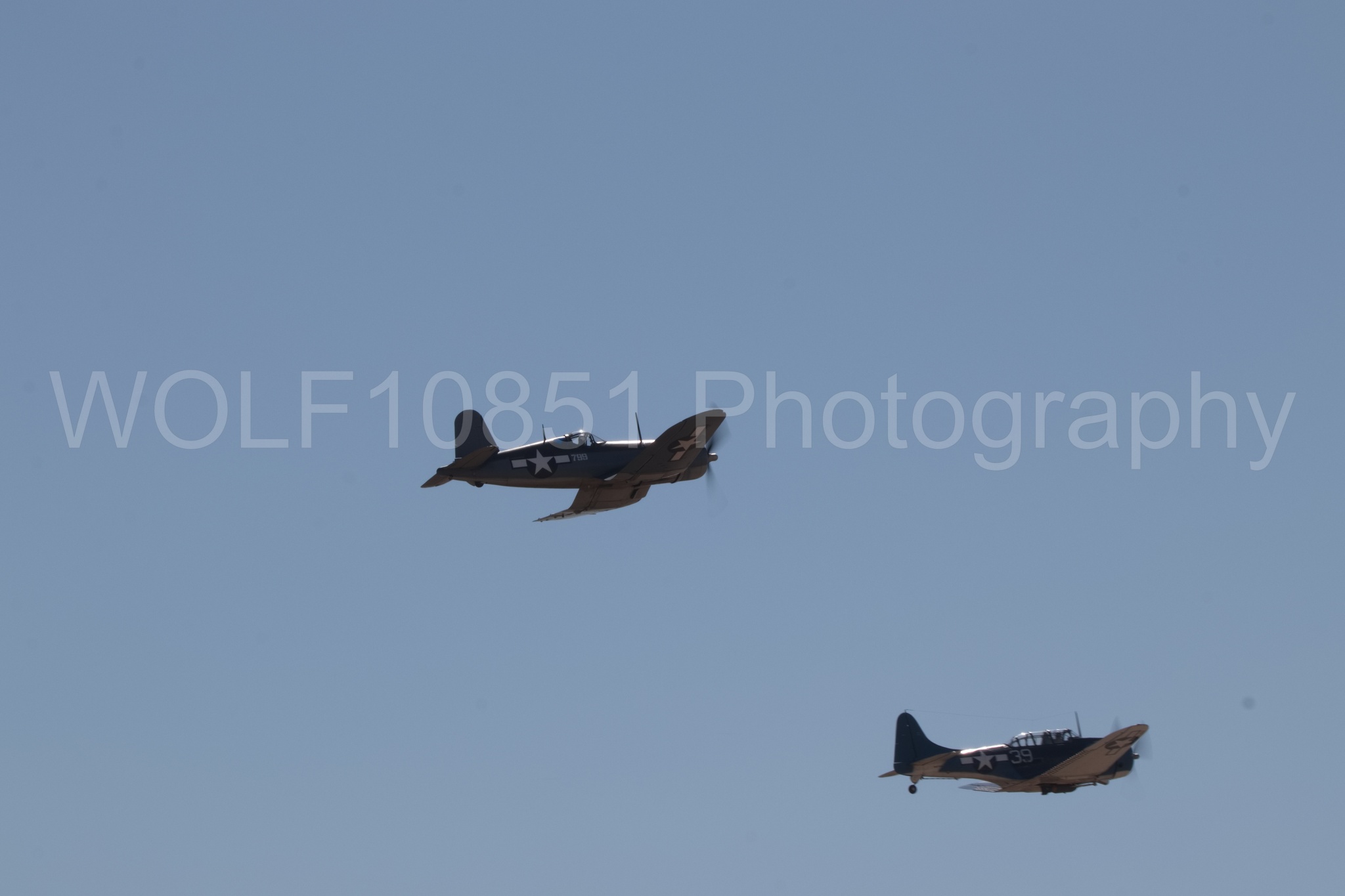 Aviation photography by WOLF10851 featuring Vaught F-4U Corsair, Douglas SBD-5 Dauntless, California Capital Airshow 2018.