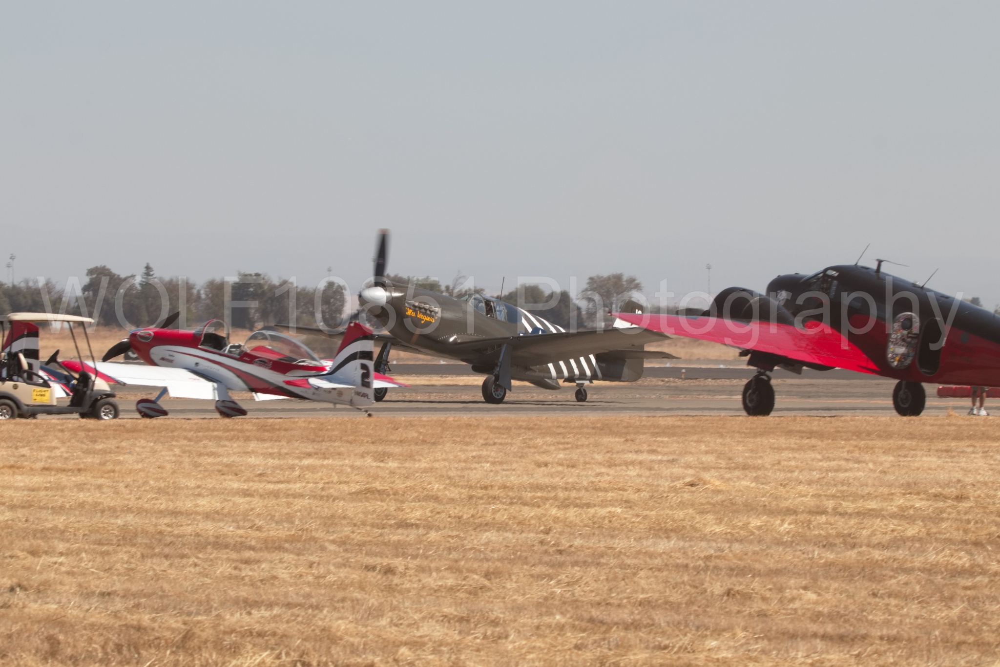 Aviation photography by WOLF10851 featuring P-51 Mustang, Beechcraft Twin Beech 18, California Capital Airshow 2018, Van RV-8, AT-7C.