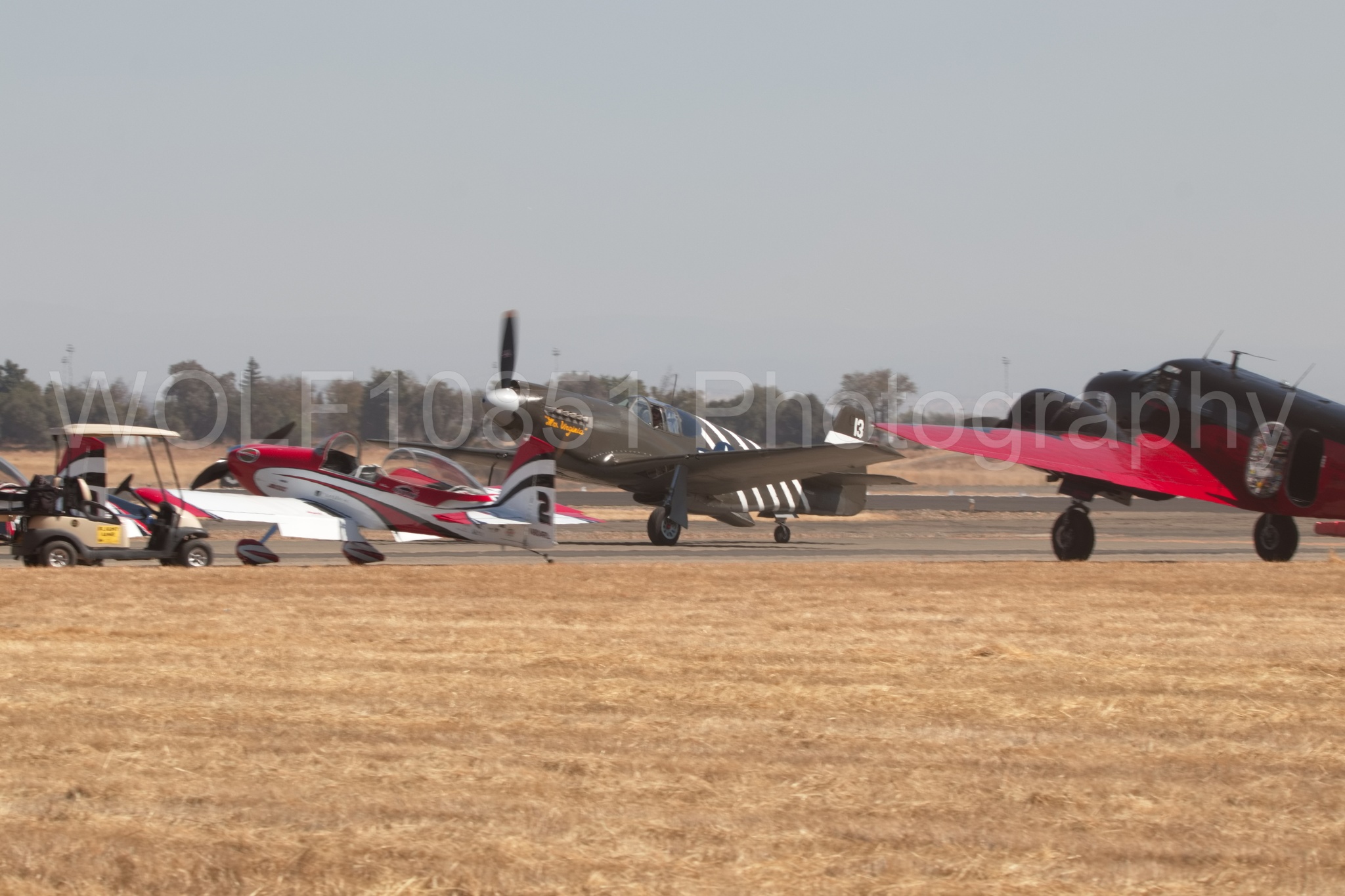 Aviation photography by WOLF10851 featuring P-51 Mustang, Beechcraft Twin Beech 18, California Capital Airshow 2018, Van RV-8, AT-7C.