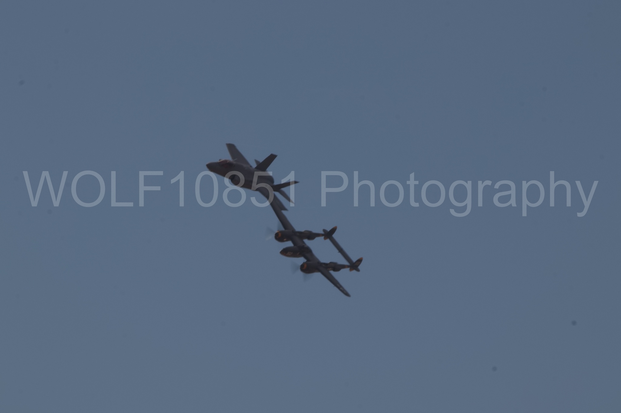 Aviation photography by WOLF10851 featuring F-35 Lightning 2, P-38 Lightning, 23 Skidoo, California Capital Airshow 2018.
