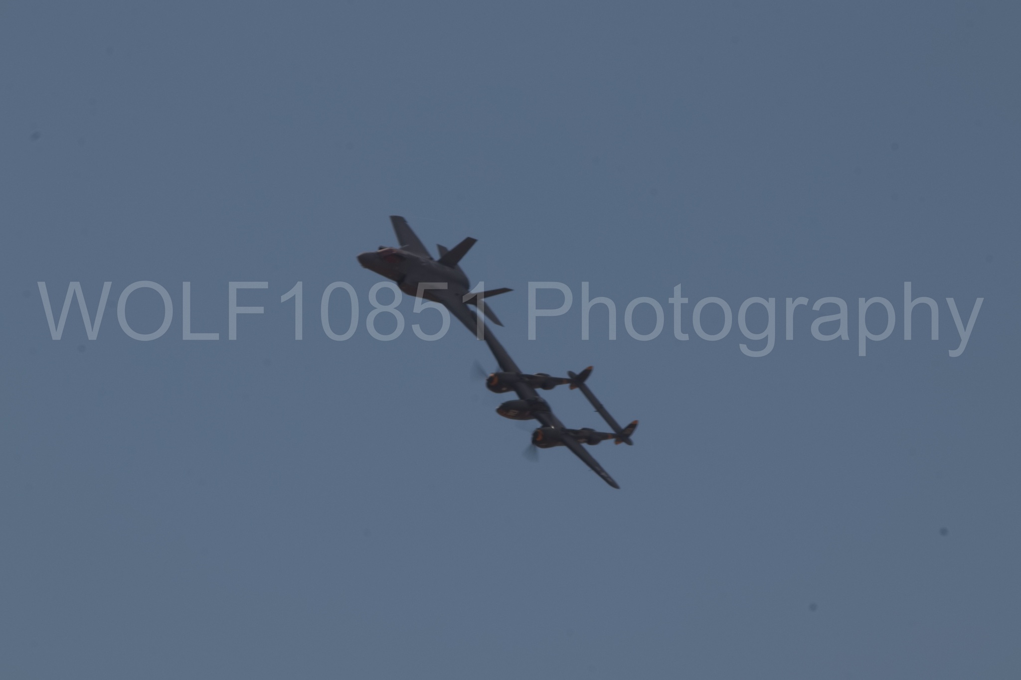 Aviation photography by WOLF10851 featuring F-35 Lightning 2, P-38 Lightning, 23 Skidoo, California Capital Airshow 2018.