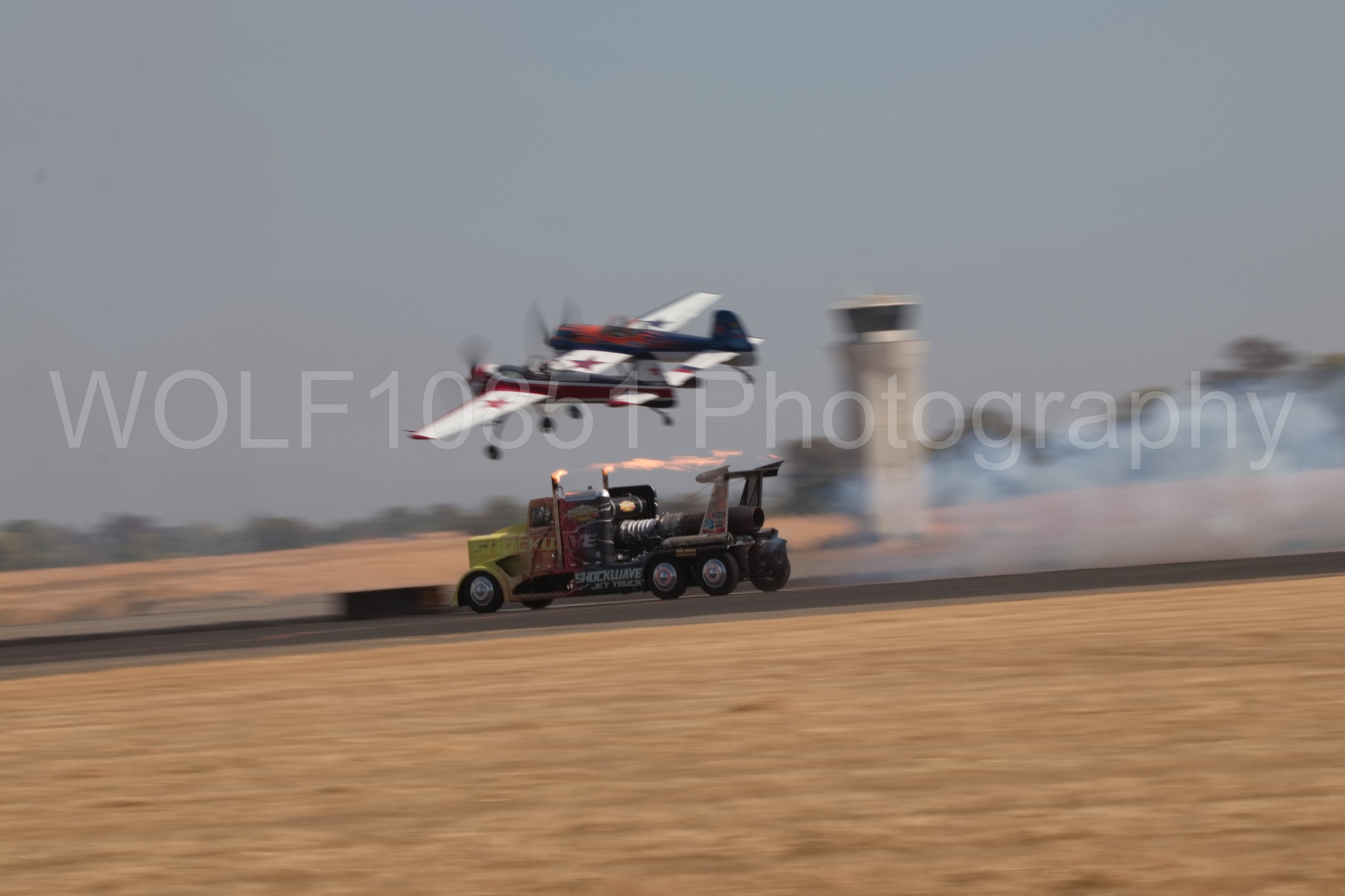 Aviation photography by WOLF10851 featuring ShockWave Jet Truck, California Capital Airshow 2018, Yak 110, YAK 55.