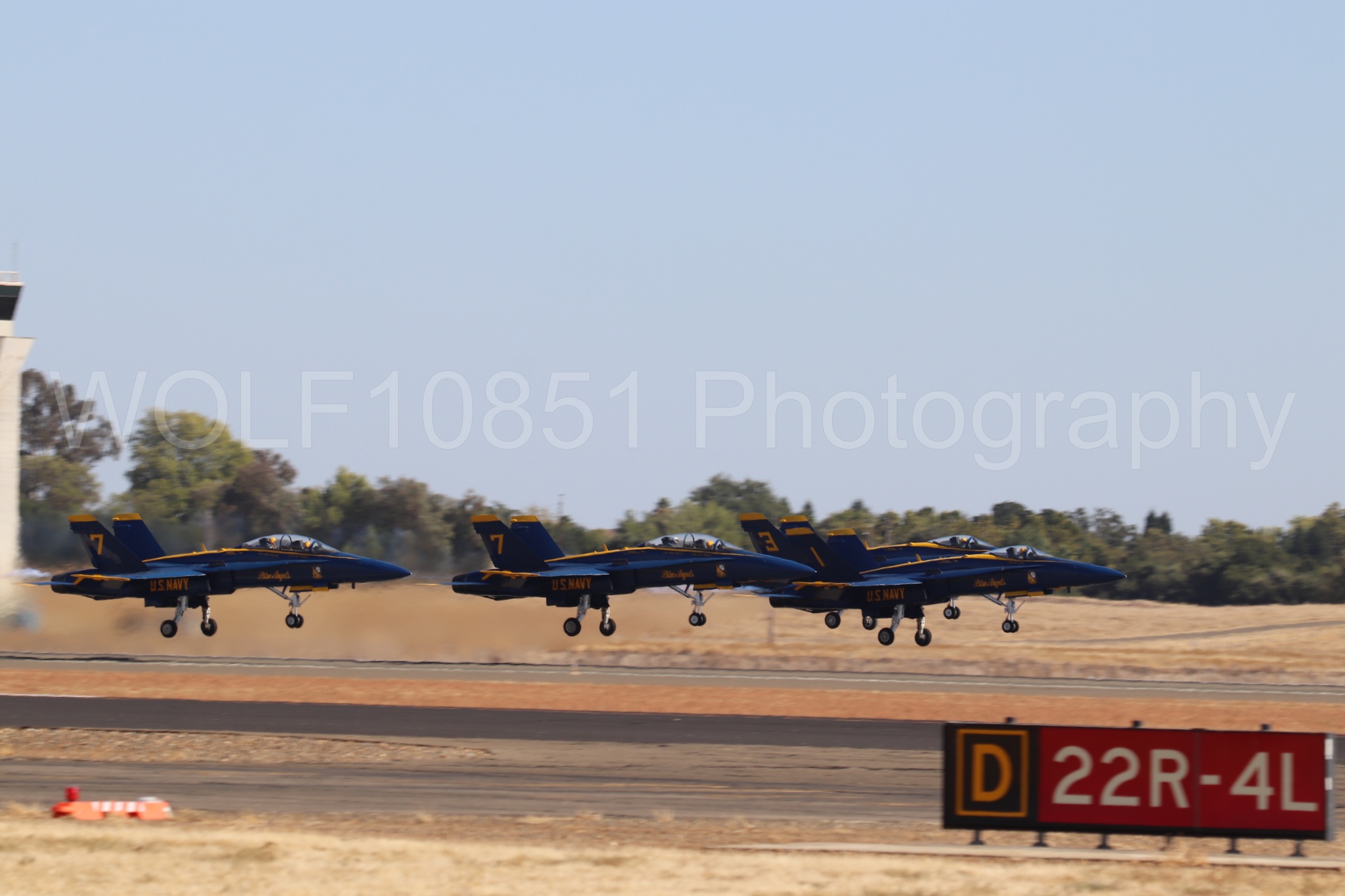 Aviation photography by WOLF10851 featuring F-18 Hornet, Blue Angels, Blue and Gold, California Capital Airshow 2019.