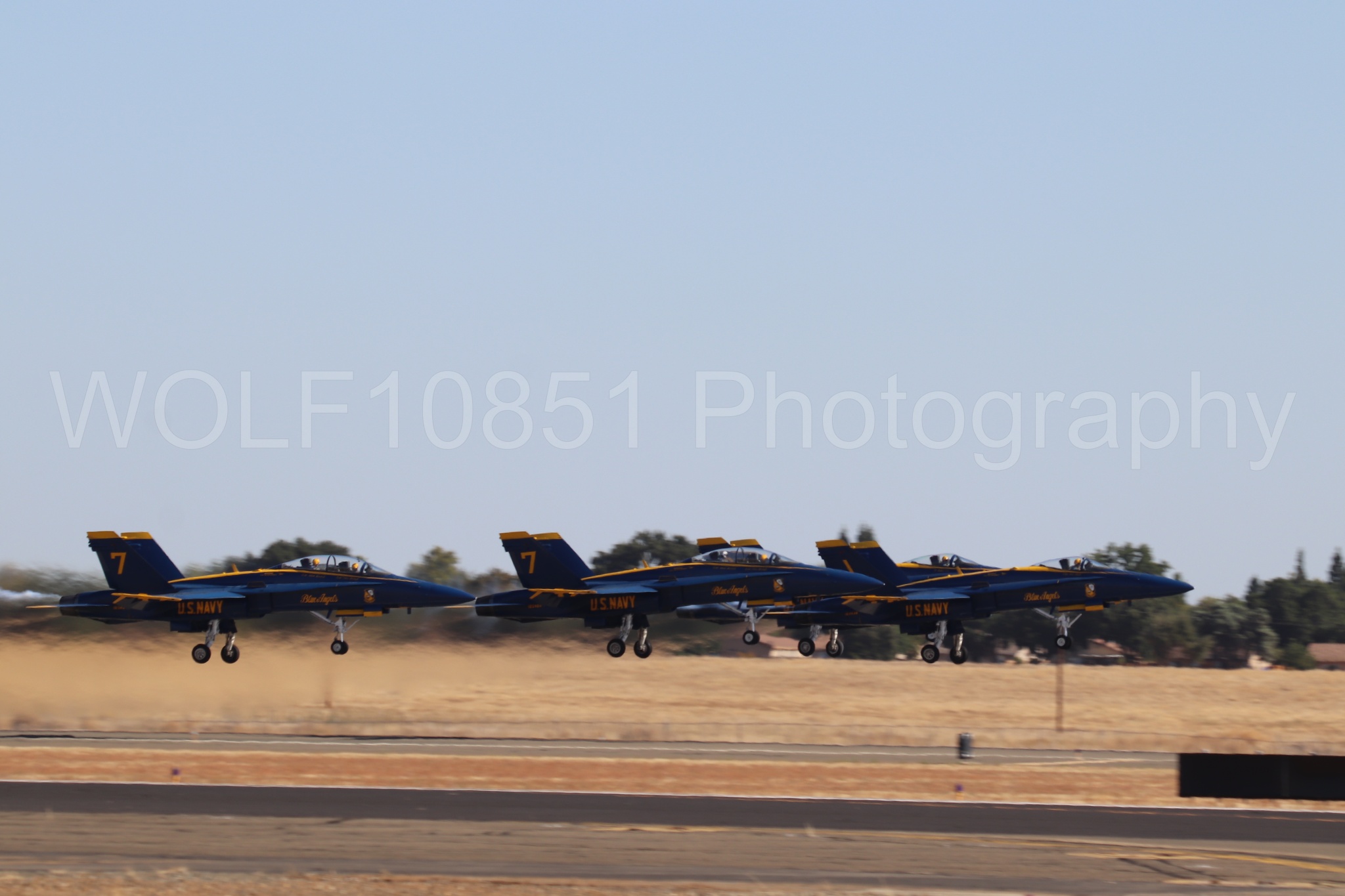 Aviation photography by WOLF10851 featuring F-18 Hornet, Blue Angels, Blue and Gold, California Capital Airshow 2019.