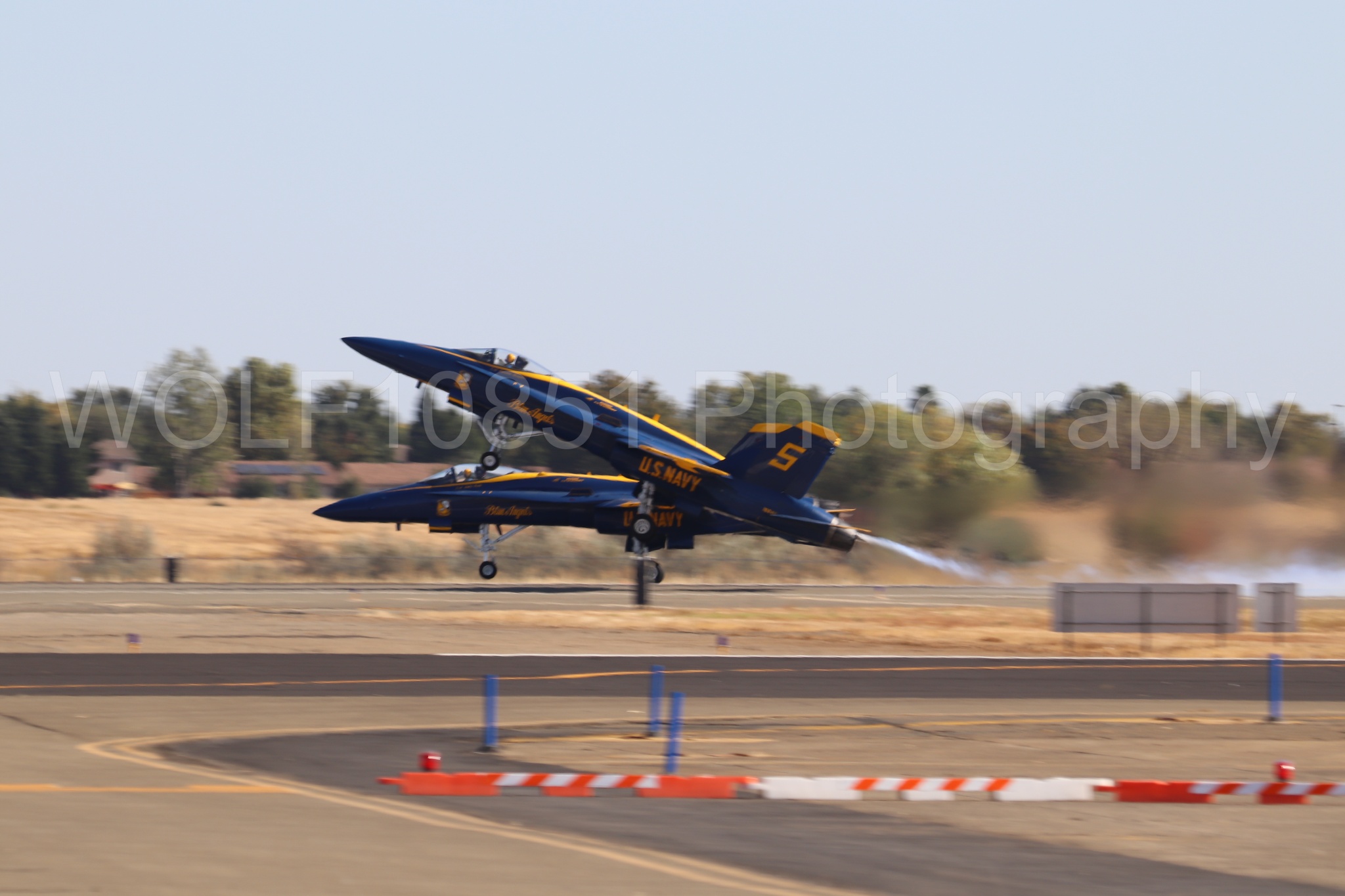 Aviation photography by WOLF10851 featuring F-18 Hornet, Blue Angels, Blue and Gold, California Capital Airshow 2019.
