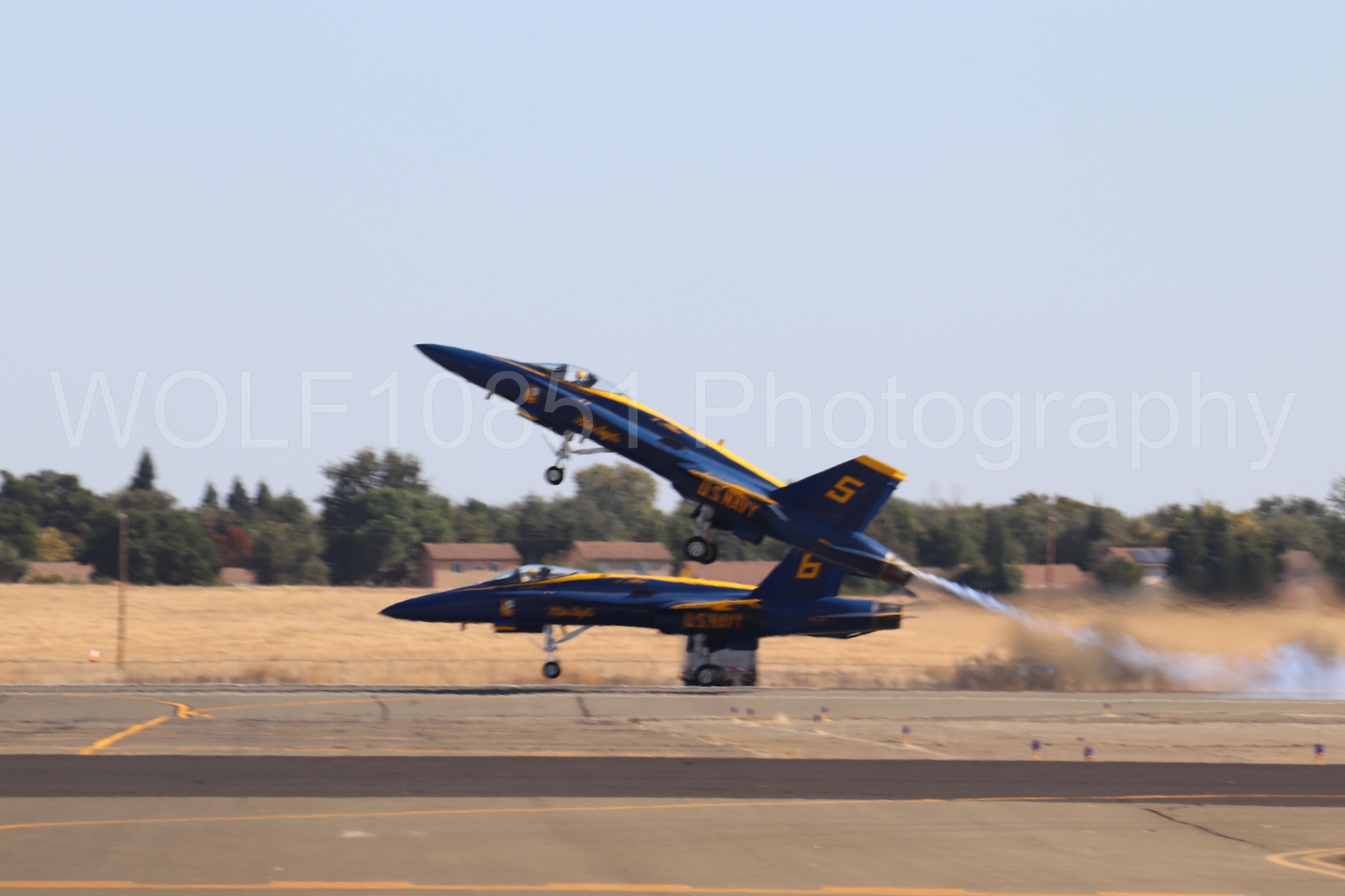 Aviation photography by WOLF10851 featuring F-18 Hornet, Blue Angels, Blue and Gold, California Capital Airshow 2019.