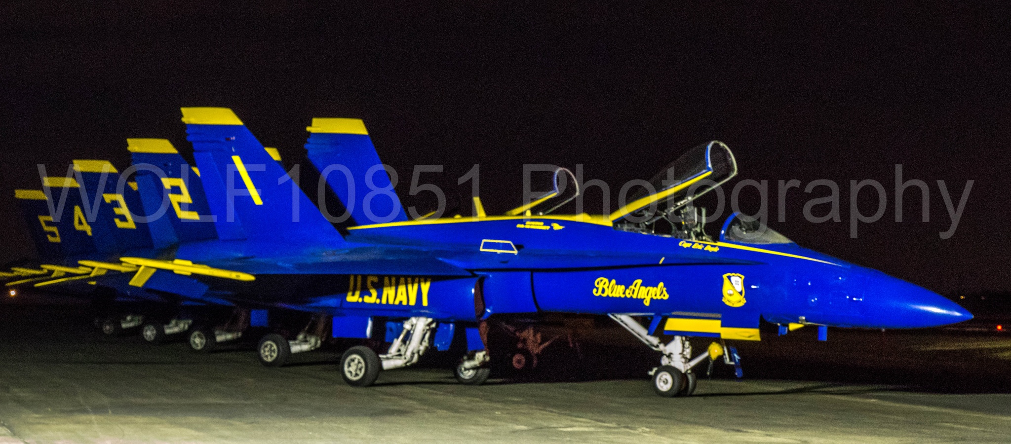 Aviation photography by WOLF10851 featuring Featured, Static Display, F-18 Hornet, Blue Angels, Blue and Gold.