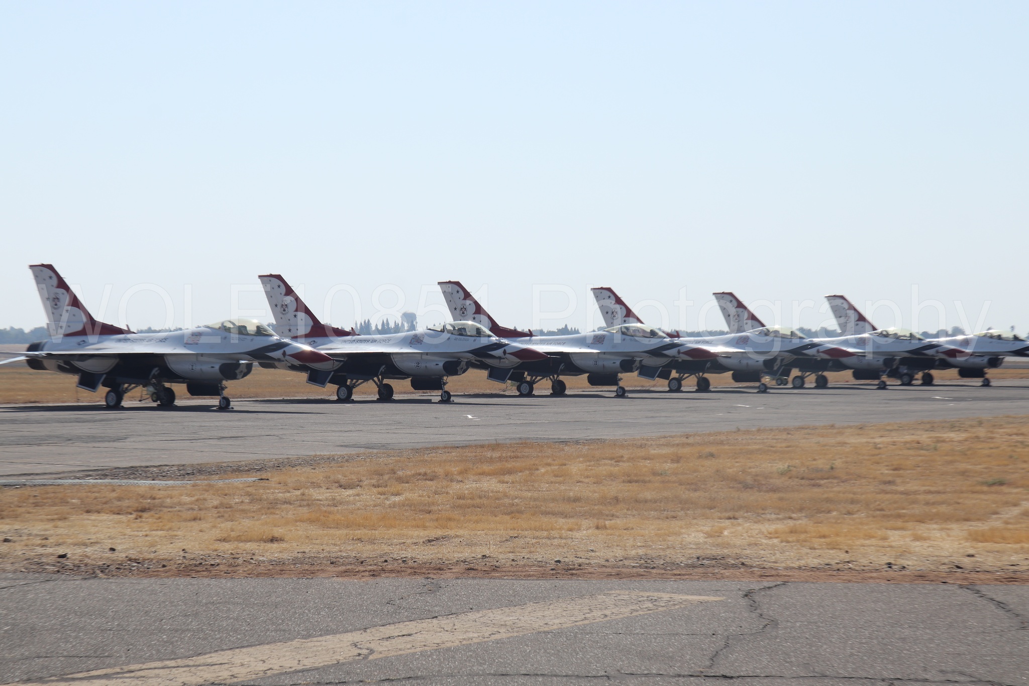 Aviation photography by WOLF10851 featuring F-16 Fighting Falcon, Thunderbirds, Red White and Blue, Static Display, California Capital Airshow 2023.