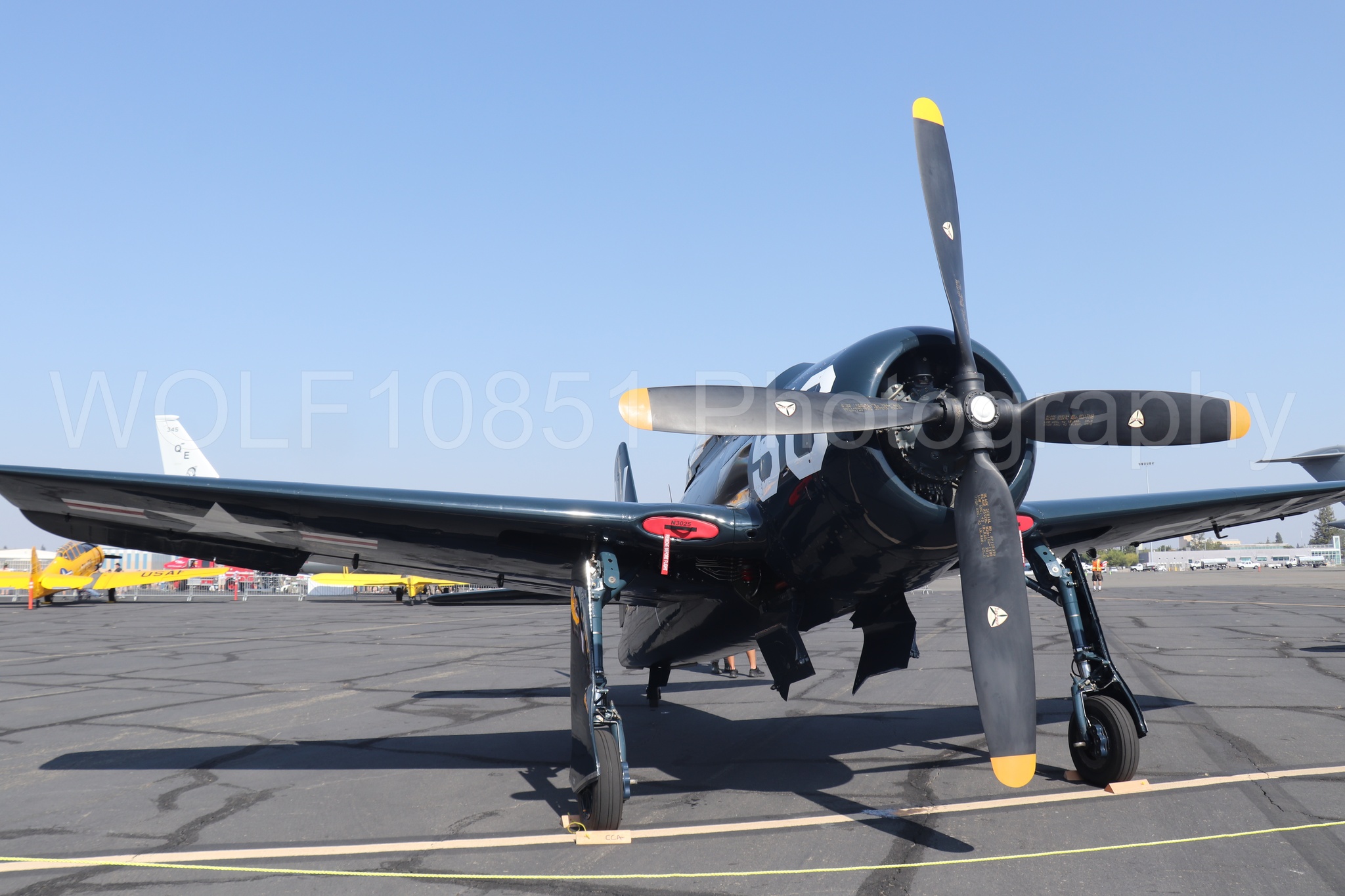 Aviation photography by WOLF10851 featuring Static Display, f-8f Bearcat, California Capital Airshow 2023.