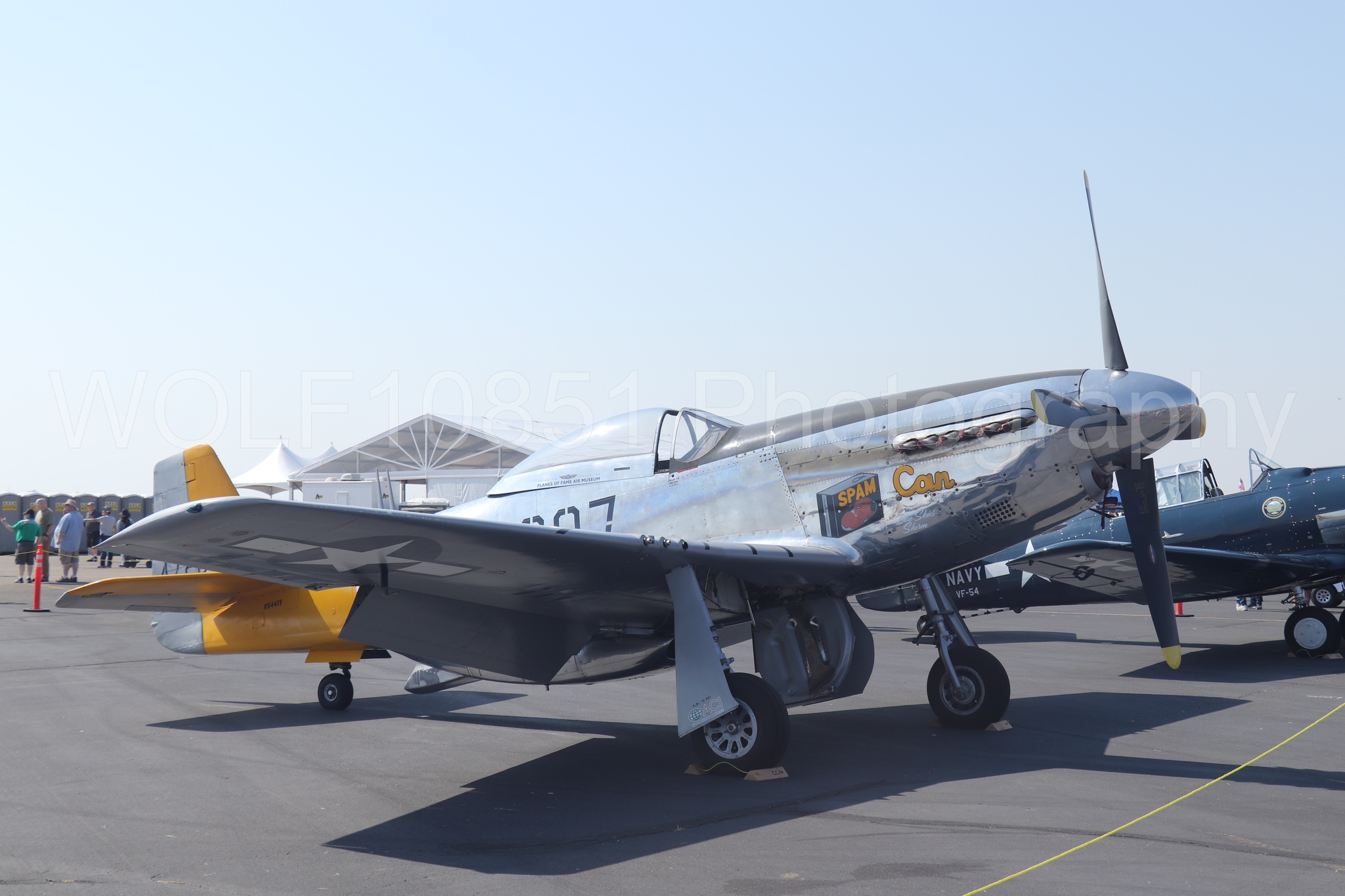 Aviation photography by WOLF10851 featuring Static Display, P-51 Mustang, Spam Can, Dolly, California Capital Airshow 2023.