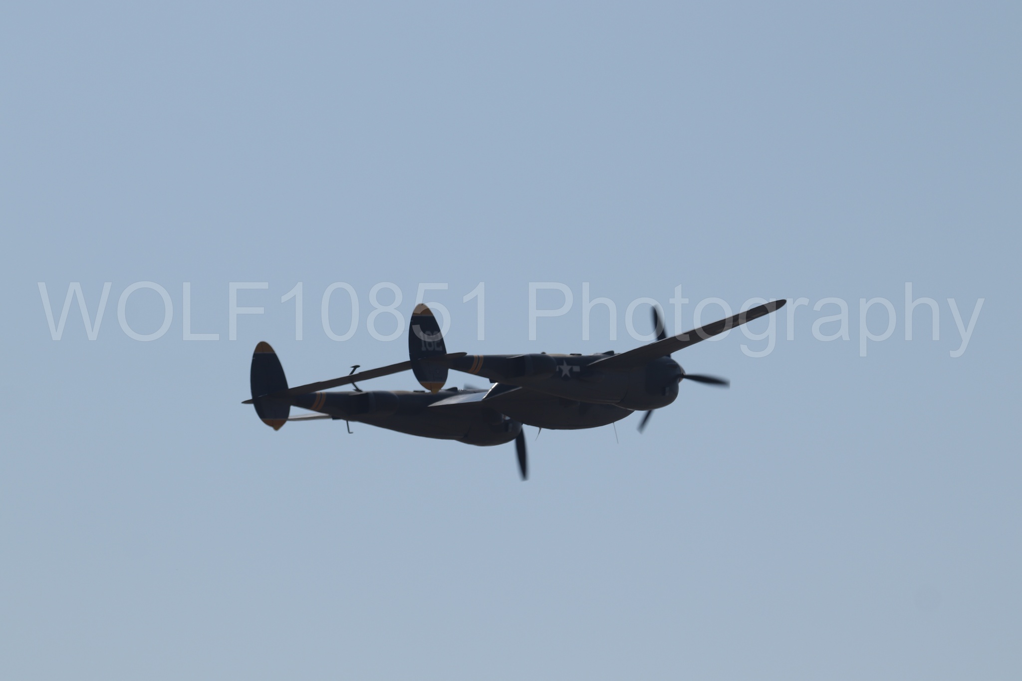 Aviation photography by WOLF10851 featuring P-38 Lightning, 23 Skidoo, California Capital Airshow 2023.