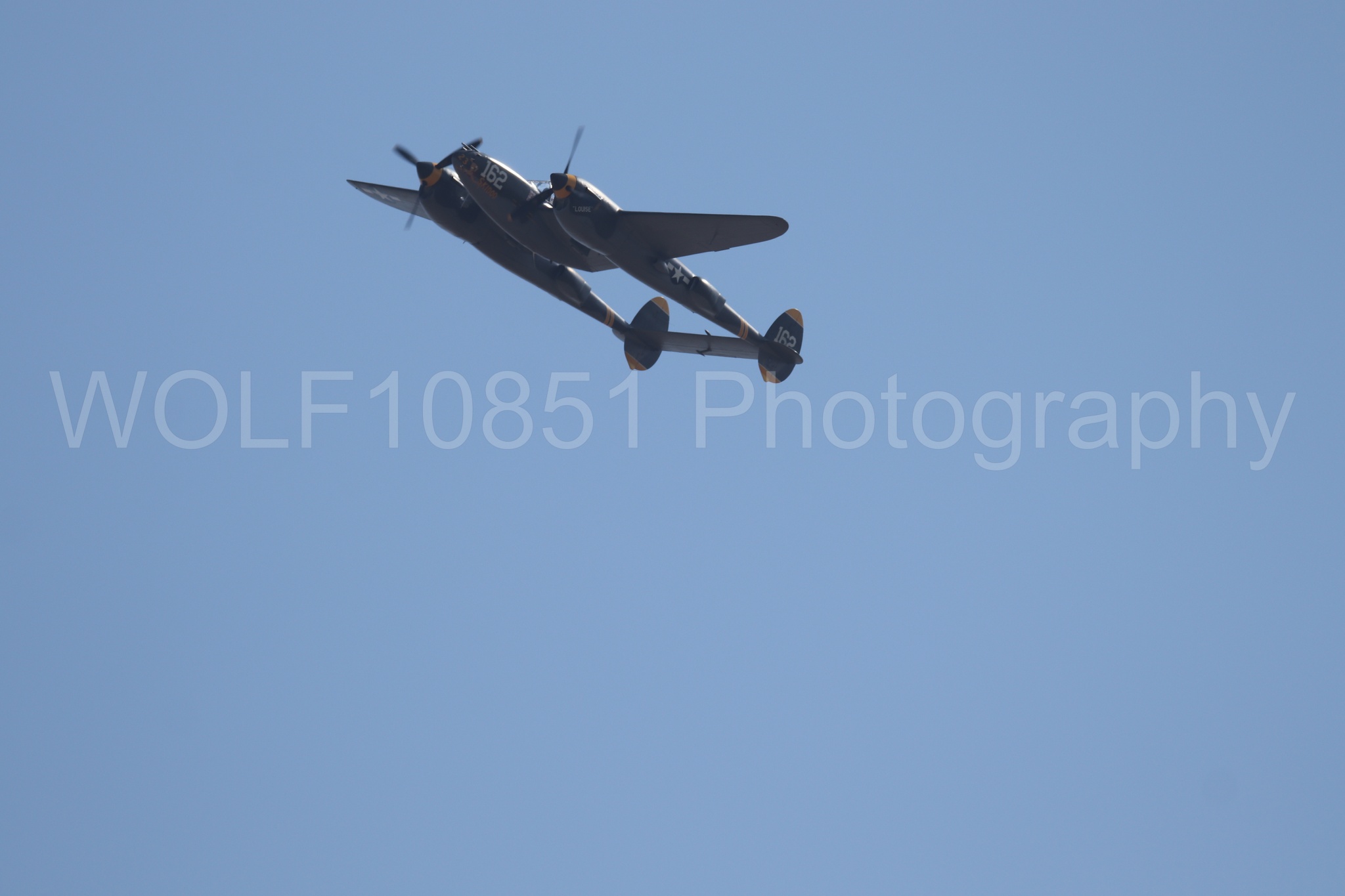 Aviation photography by WOLF10851 featuring P-38 Lightning, 23 Skidoo, California Capital Airshow 2023.
