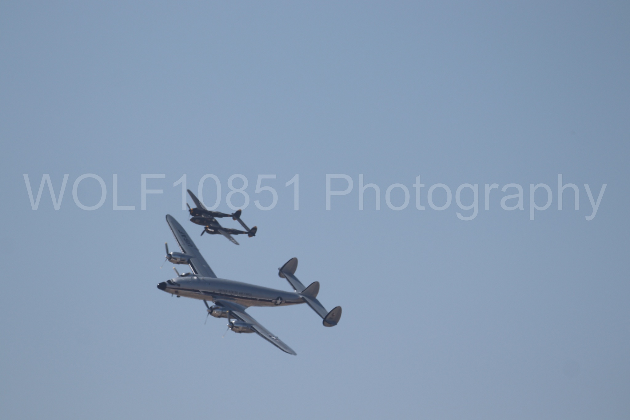 Aviation photography by WOLF10851 featuring P-38 Lightning, 23 Skidoo, Bataan, C-121A Constellation.