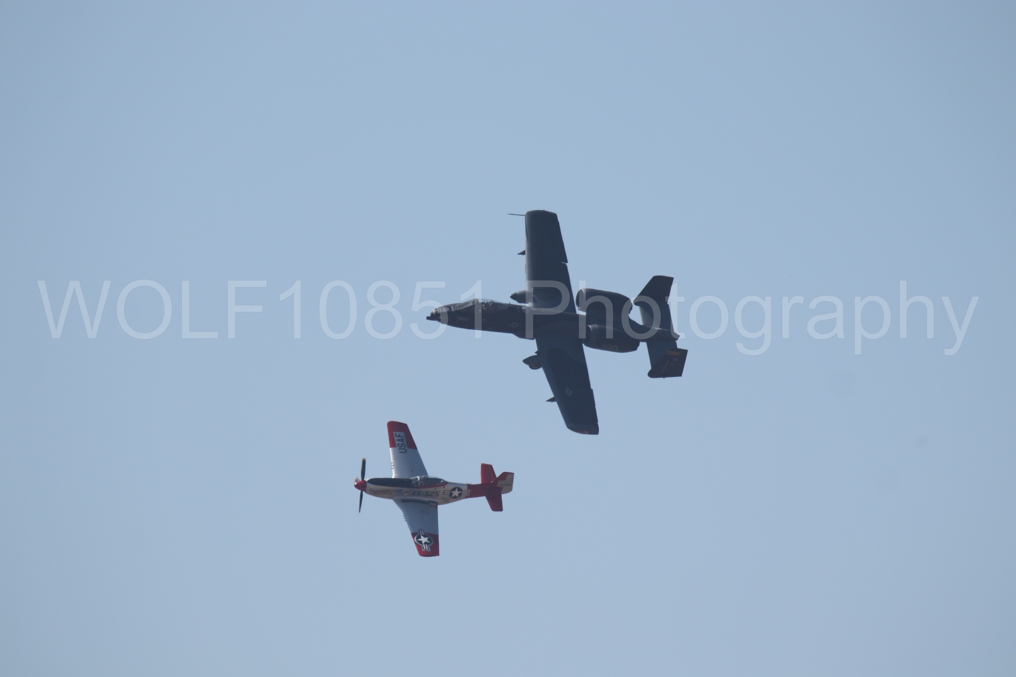 Aviation photography by WOLF10851 featuring P-51 Mustang, A-10 Warthog, California Capital Airshow 2023, Val-Halla.