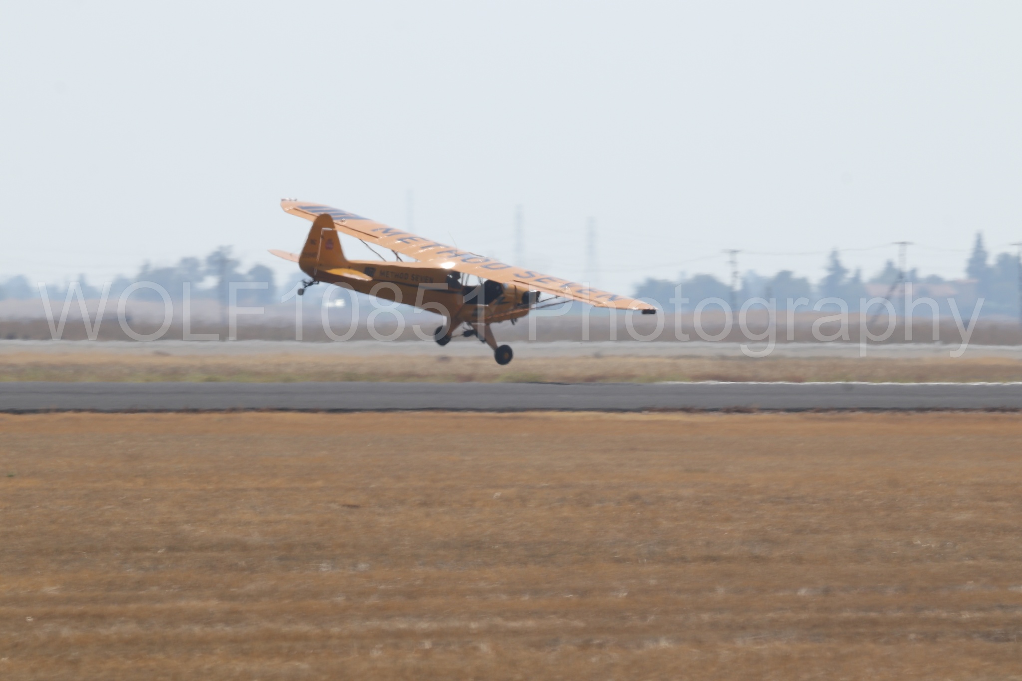 Aviation photography by WOLF10851 featuring Piper J-3 Cub, Tucker Air Patrol, California Capital Airshow 2023.