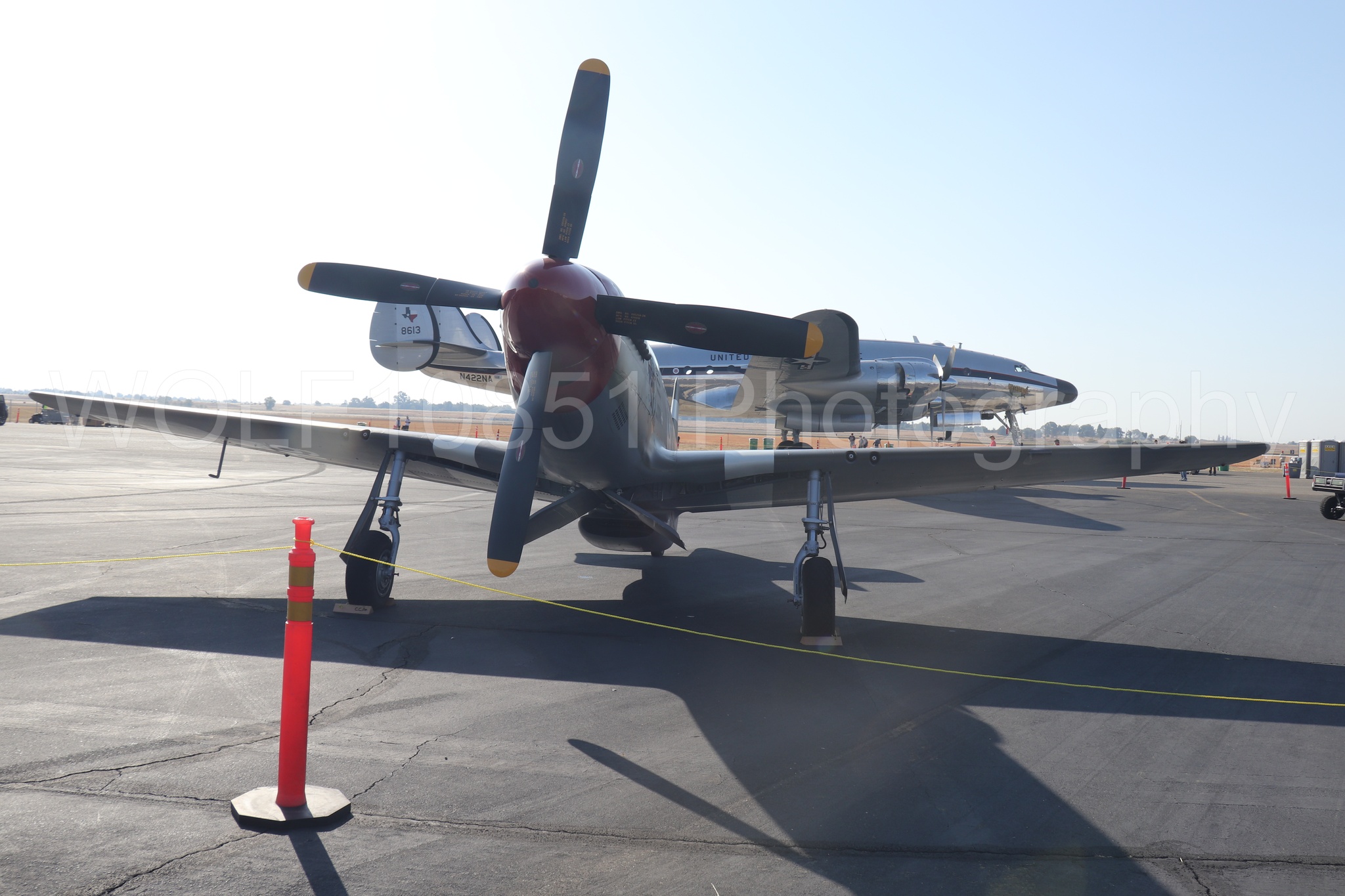 Aviation photography by WOLF10851 featuring Static Display, P-51 Mustang, California Capital Airshow 2023, Boise Bee.