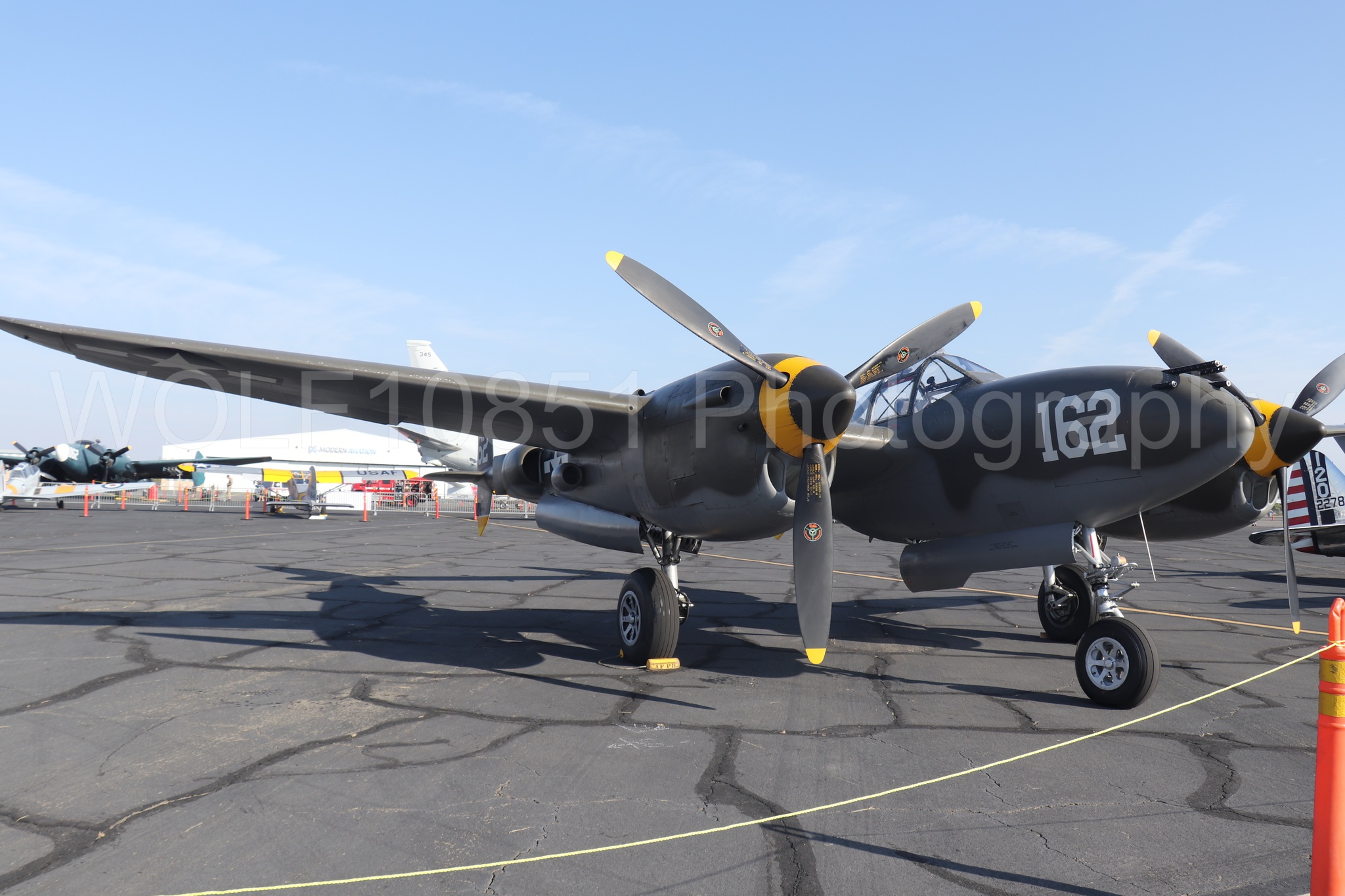 Aviation photography by WOLF10851 featuring Static Display, P-38 Lightning, 23 Skidoo, California Capital Airshow 2023.
