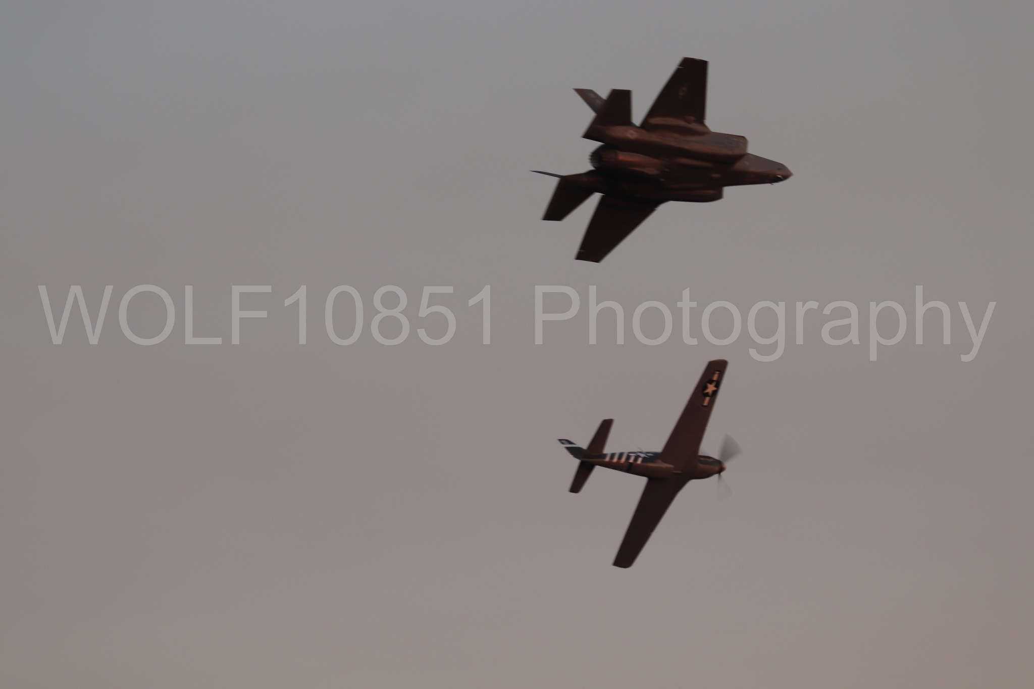 Aviation photography by WOLF10851 featuring F-35 Lightning 2, P-51 Mustang, Mrs Virginia, California Capital Airshow 2024.