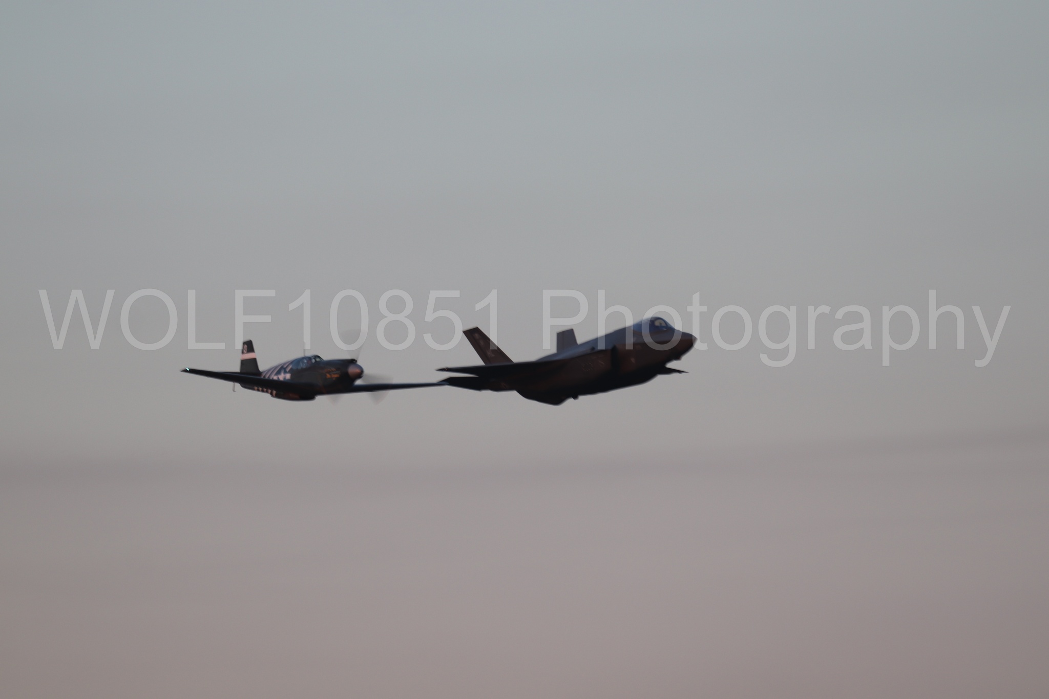 Aviation photography by WOLF10851 featuring F-35 Lightning 2, P-51 Mustang, Mrs Virginia, California Capital Airshow 2024.