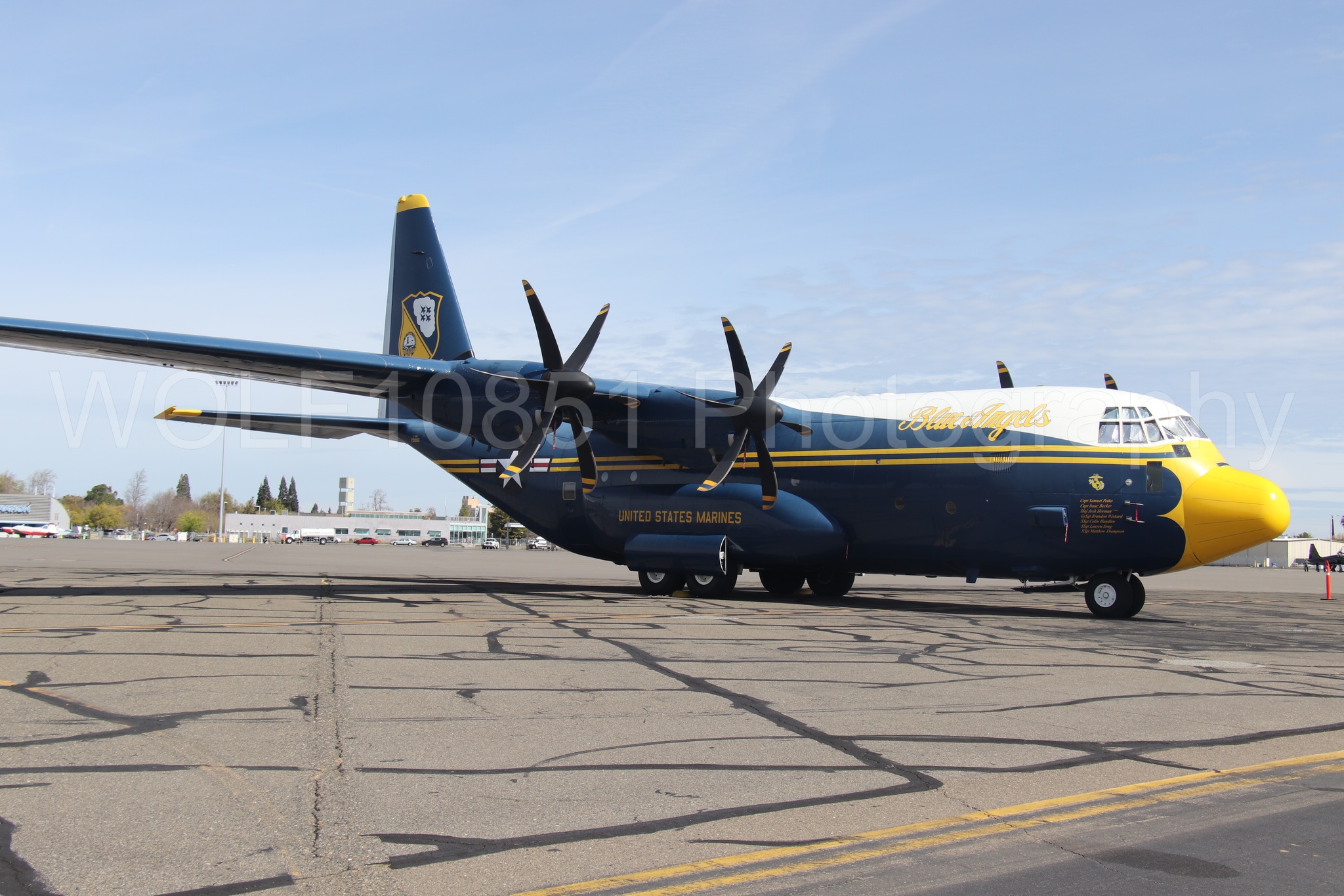 Aviation photography by WOLF10851 featuring Static Display, Blue Angels, C-130 Hercules, Blue and Gold, California Capital Airshow 2025.