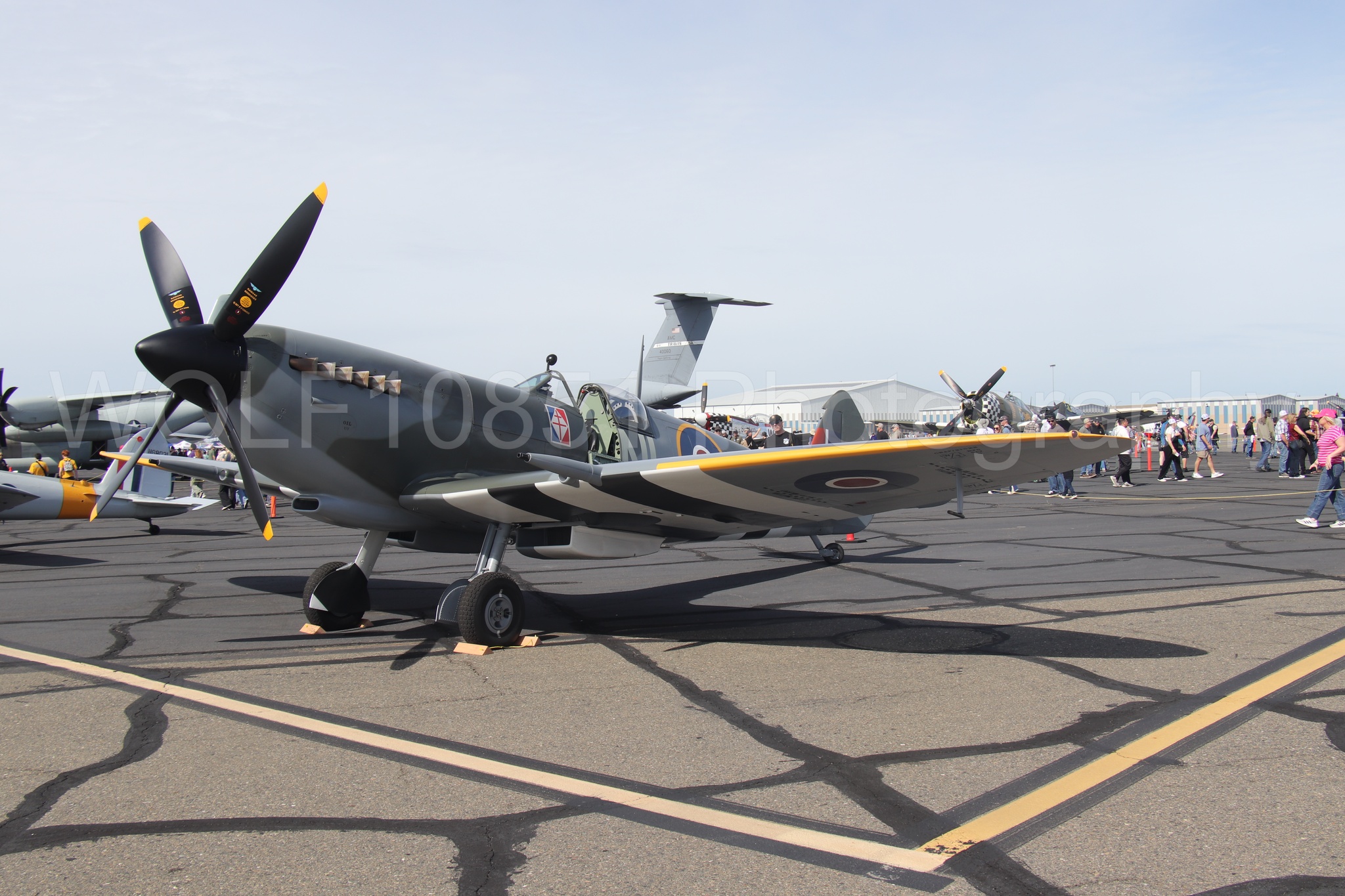Aviation photography by WOLF10851 featuring Static Display, Supermarine Spitfire, California Capital Airshow 2025.