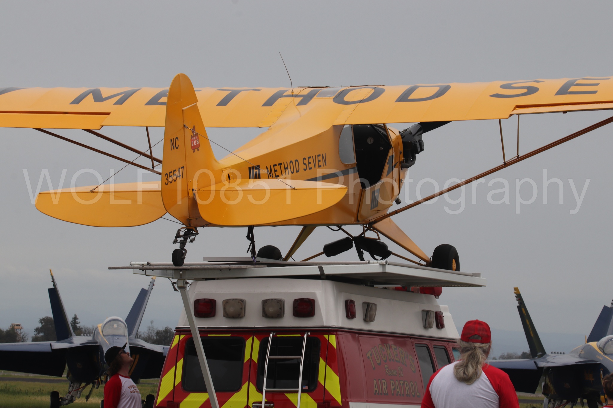 Aviation photography by WOLF10851 featuring Piper J-3 Cub, Tucker Air Patrol, California Capital Airshow 2025.