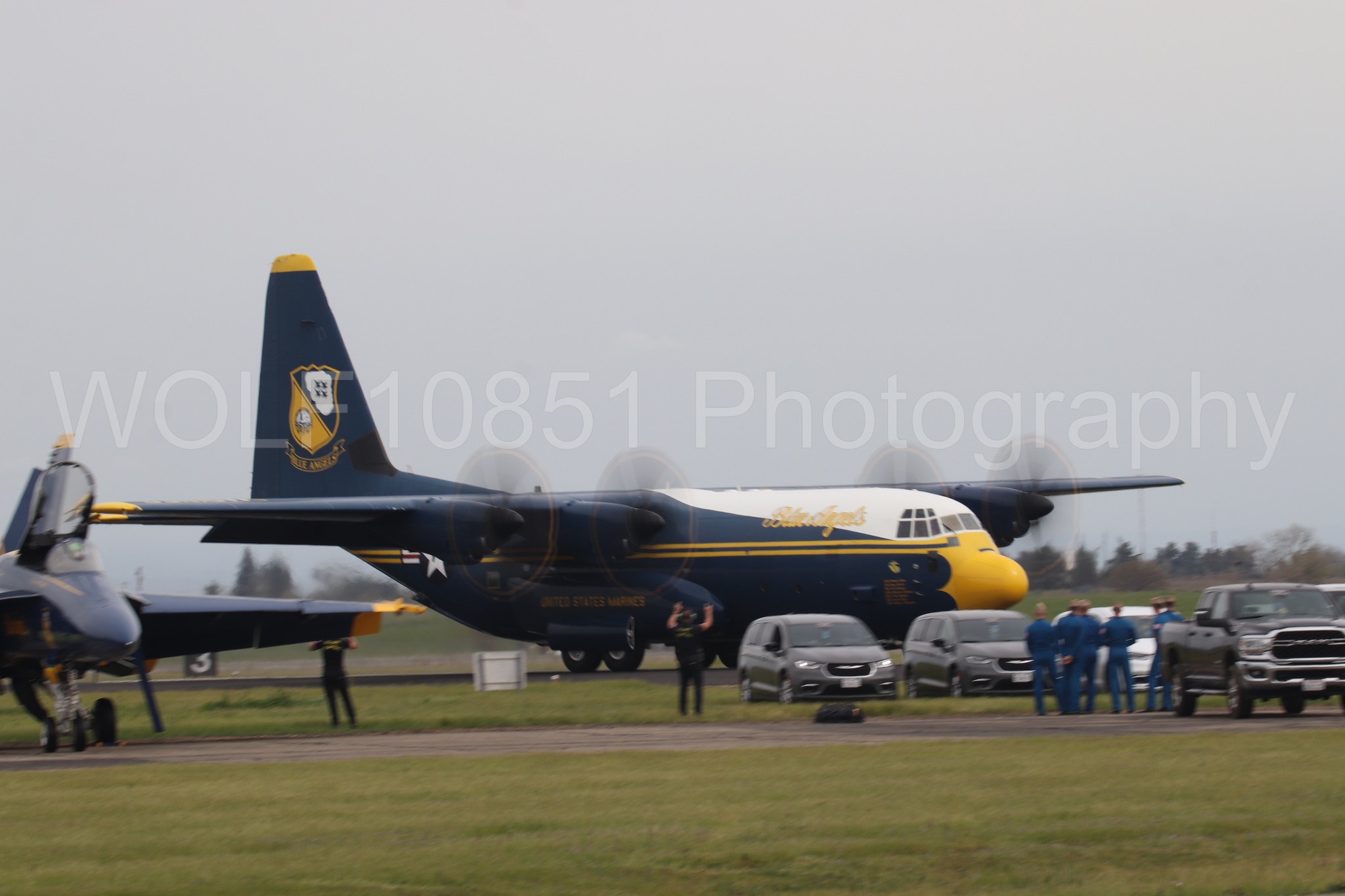 Aviation photography by WOLF10851 featuring Blue Angels, C-130 Hercules, Blue and Gold, California Capital Airshow 2025, Fat Albert.