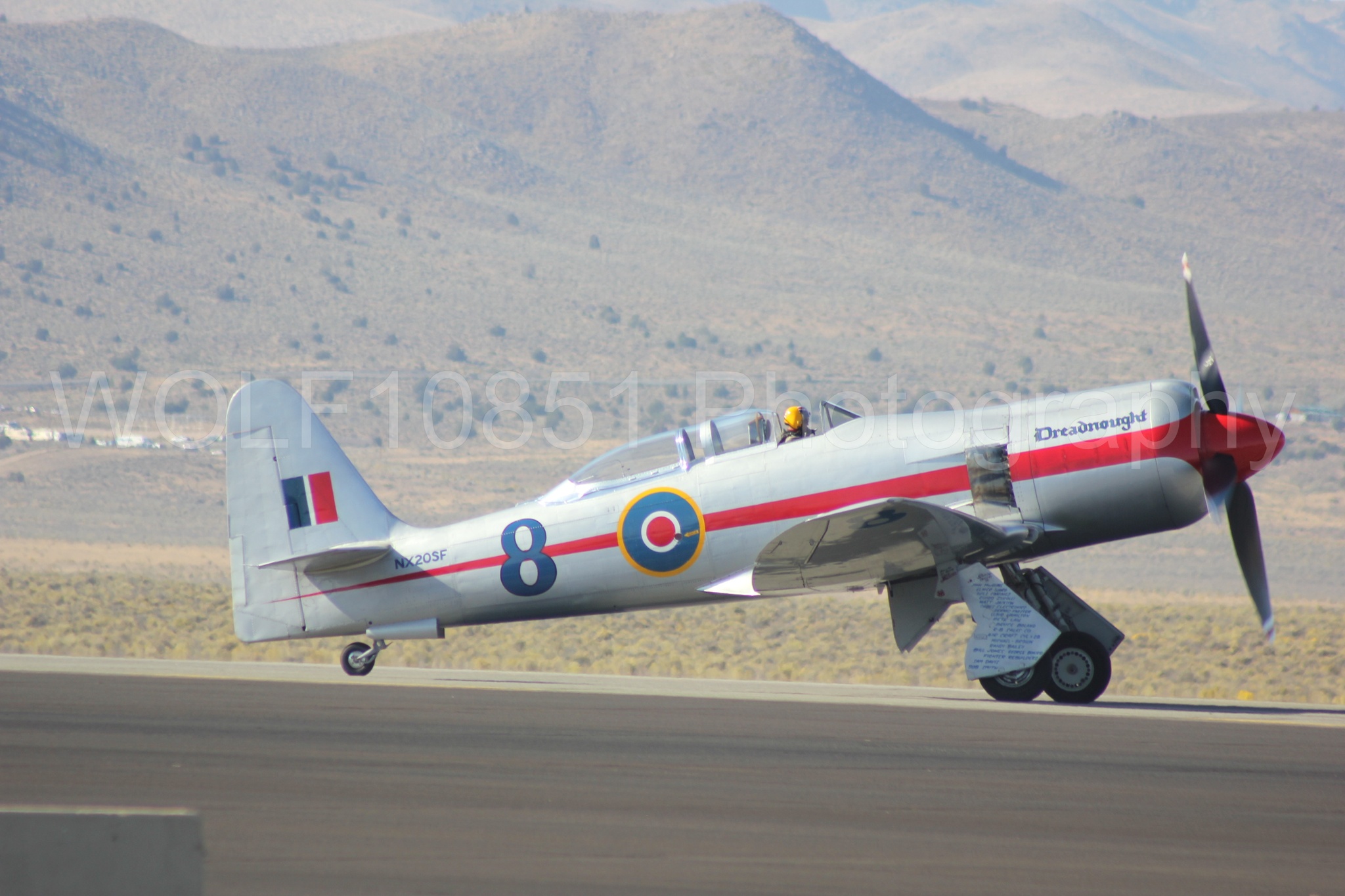 Aviation photography by WOLF10851 featuring Reno Air Races 2013, Hawker Sea Fury T. Mk. 20, Dreadnought.