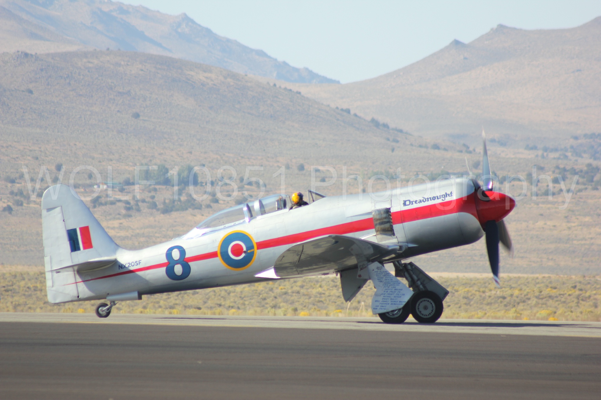 Aviation photography by WOLF10851 featuring Reno Air Races 2013, Hawker Sea Fury T. Mk. 20, Dreadnought.