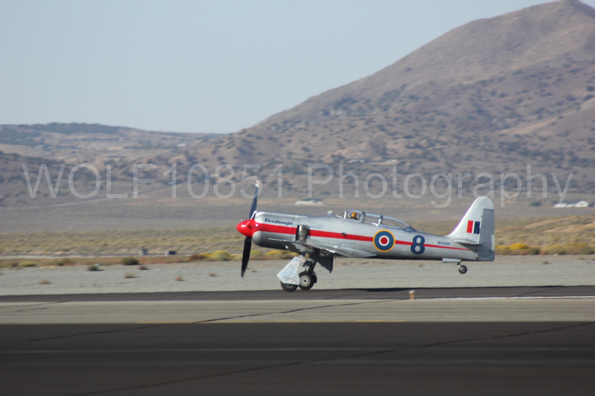Aviation photography by WOLF10851 featuring Reno Air Races 2013, Hawker Sea Fury T. Mk. 20, Dreadnought.