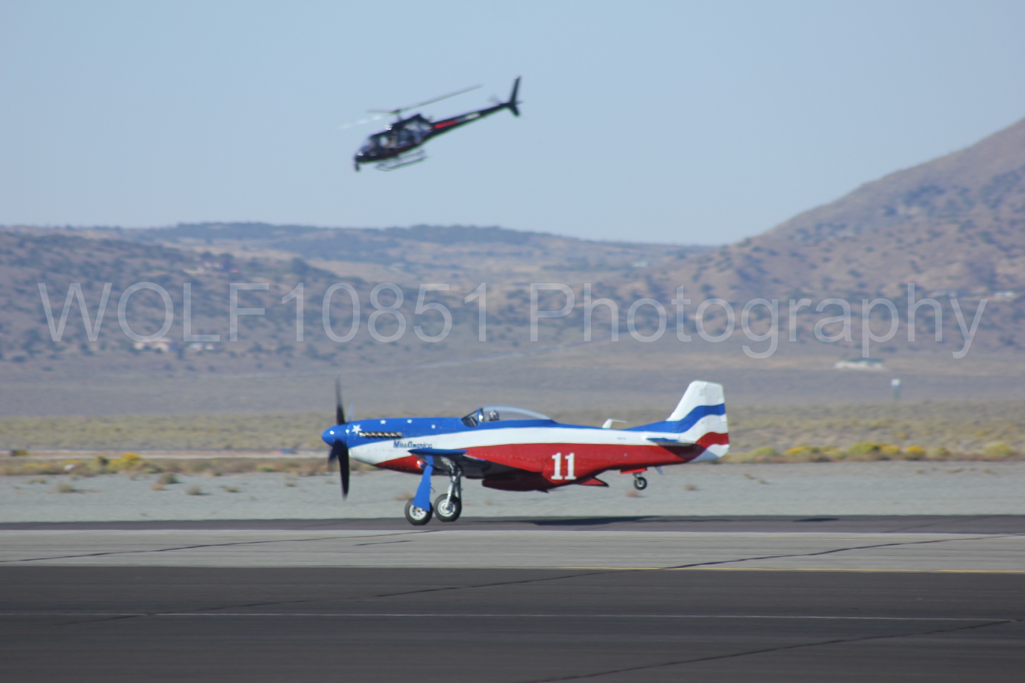 Aviation photography by WOLF10851 featuring P-51 Mustang, Reno Air Races 2013, Miss America, Eurocopter AS350 B2.