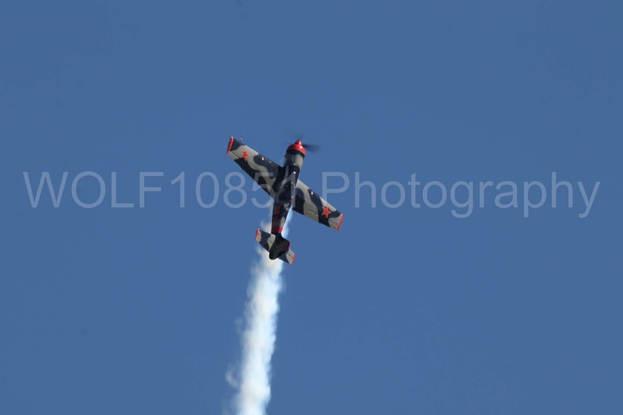 Aviation photography by WOLF10851 featuring Wings Over Solano 2024, Red Thunder Airshows, YAK 50.