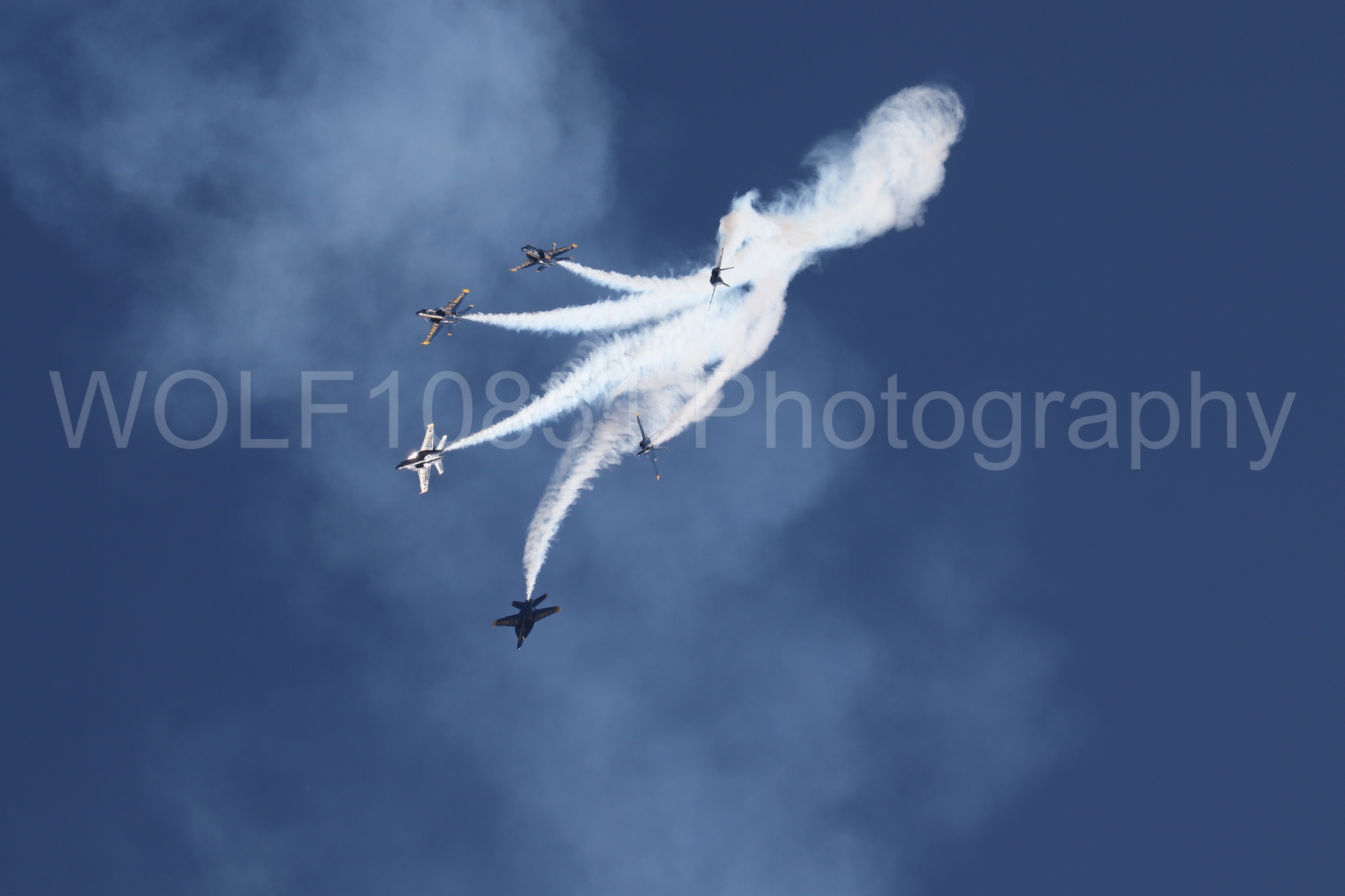 Aviation photography by WOLF10851 featuring FA-18 Super Hornet, Blue Angels, Blue and Gold, Wings Over Solano 2024.