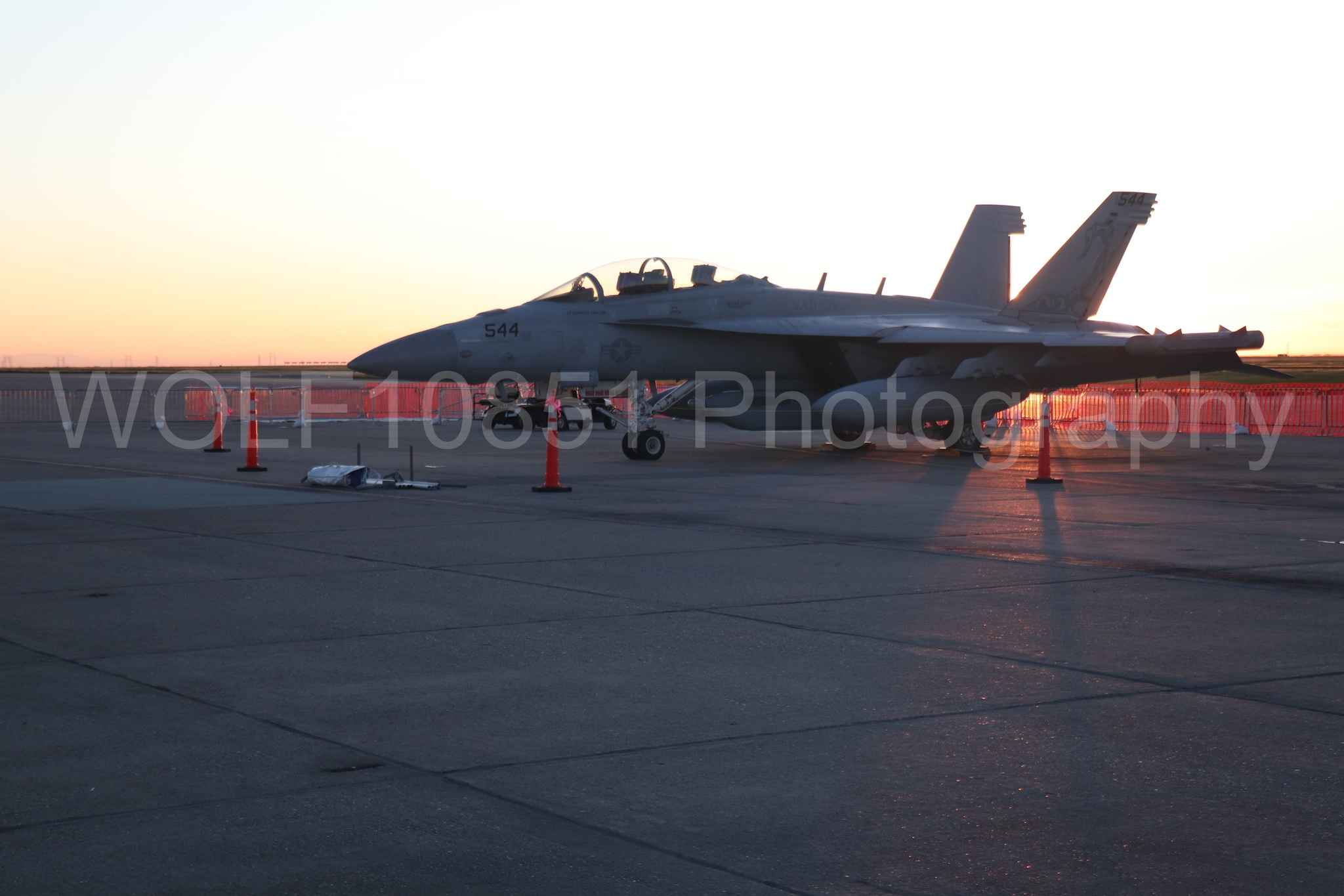 Aviation photography by WOLF10851 featuring FA-18 Super Hornet, Featured, Static Display, Rhino Demo Team, Golden Hour.